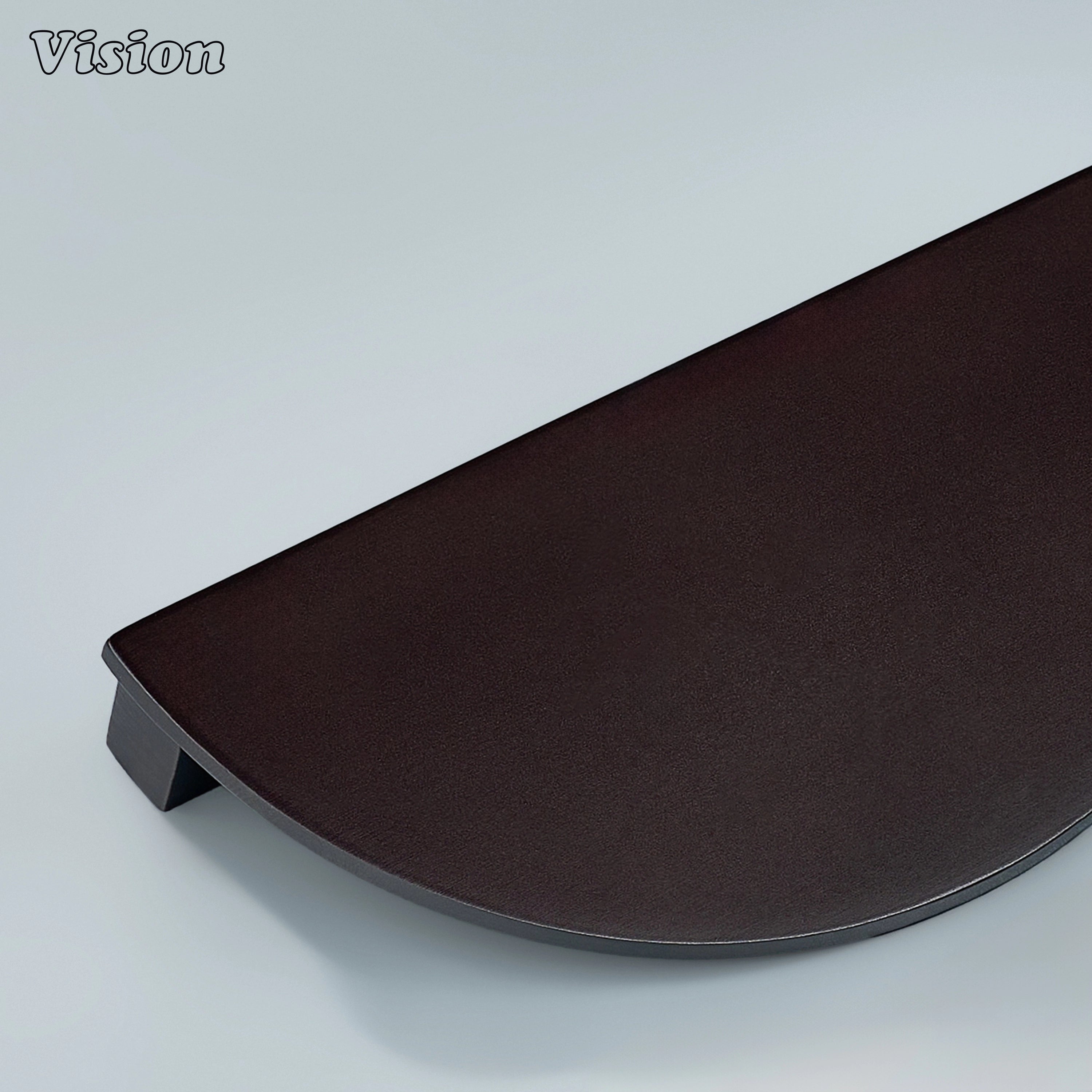 Oil Rubbed Bronze half round cabinet handle in plain modern design
