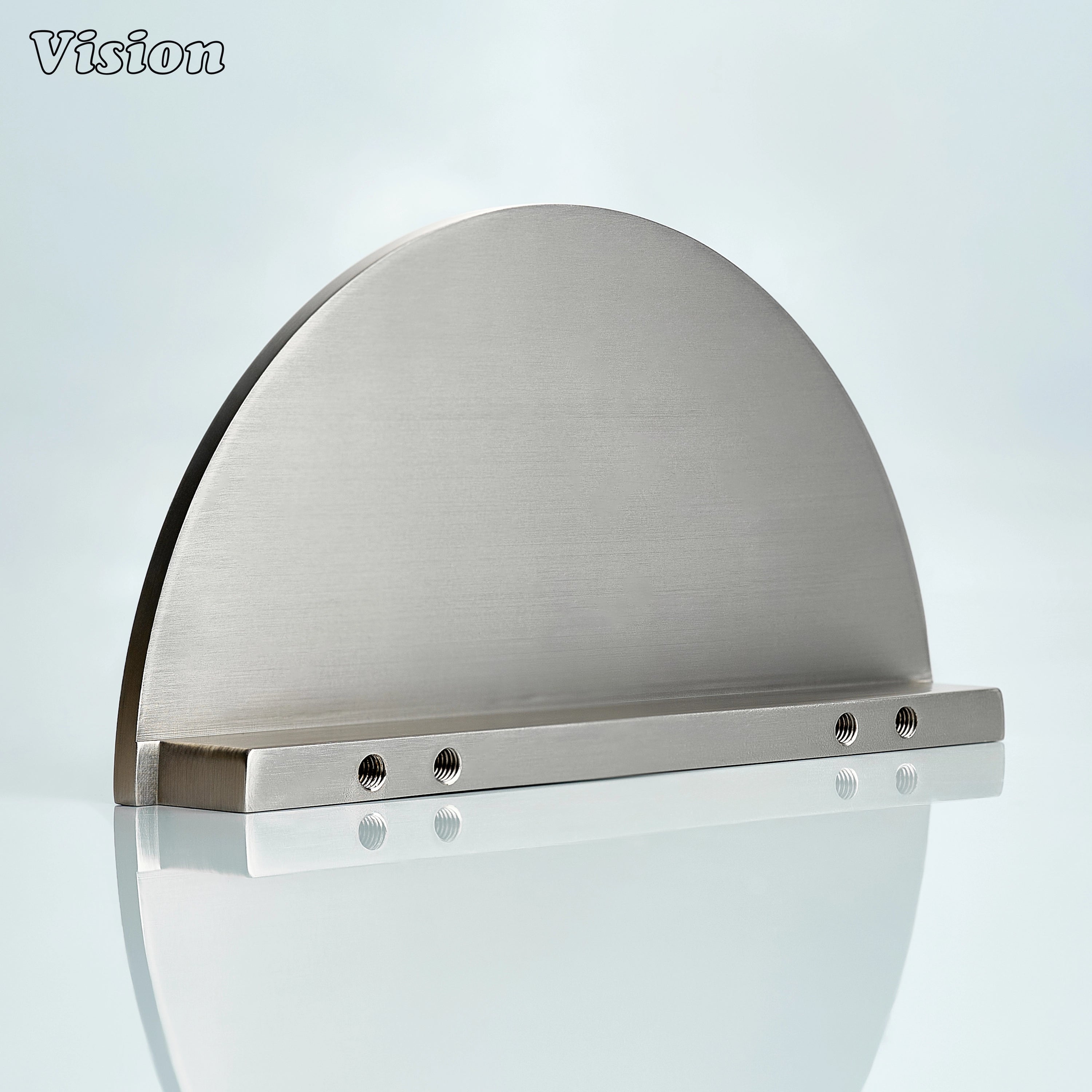 Silver sleek half round cabinet pull for wardrobes and furniture