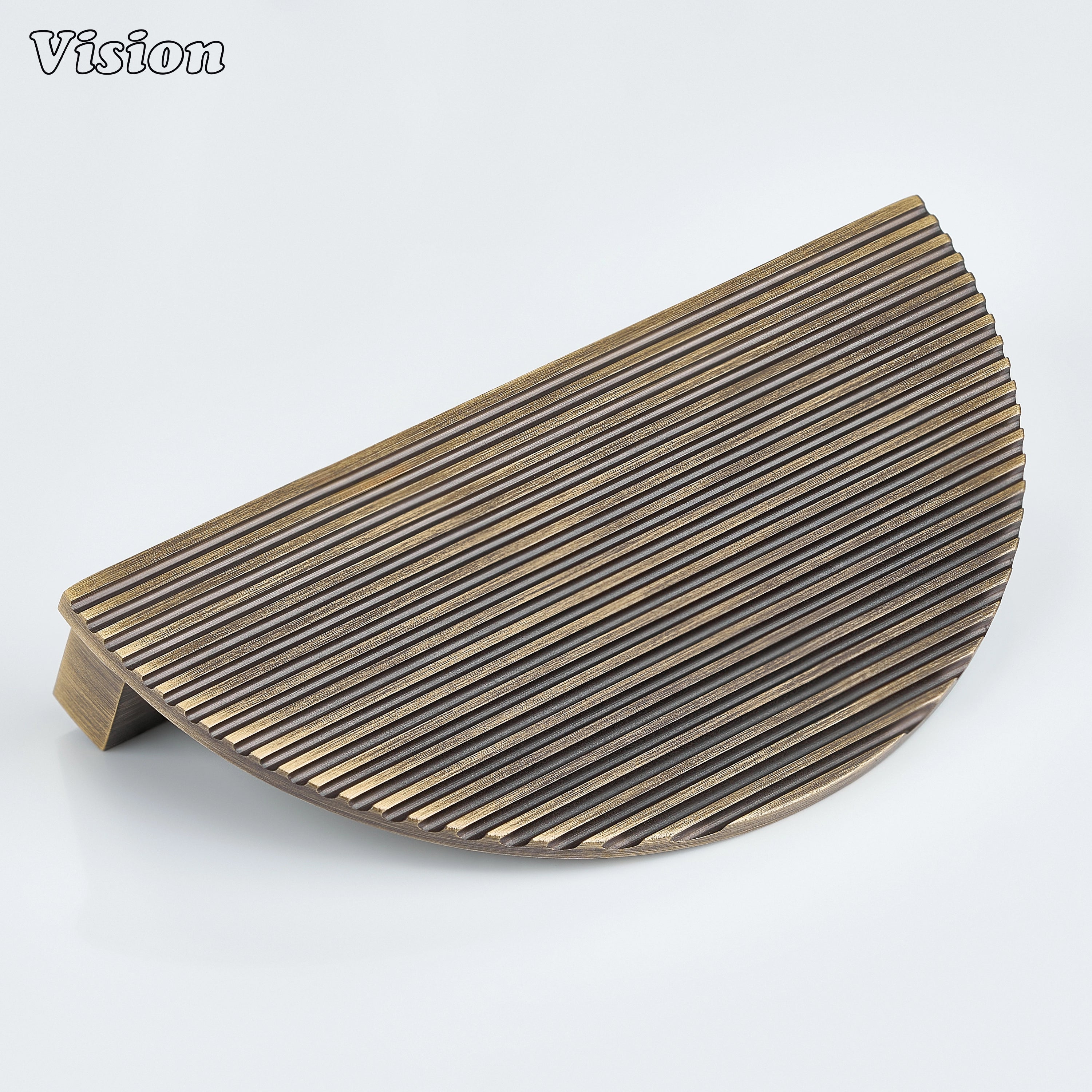 Antique Bronze linear knurled half round brass cabinet handle for kitchen cabinets