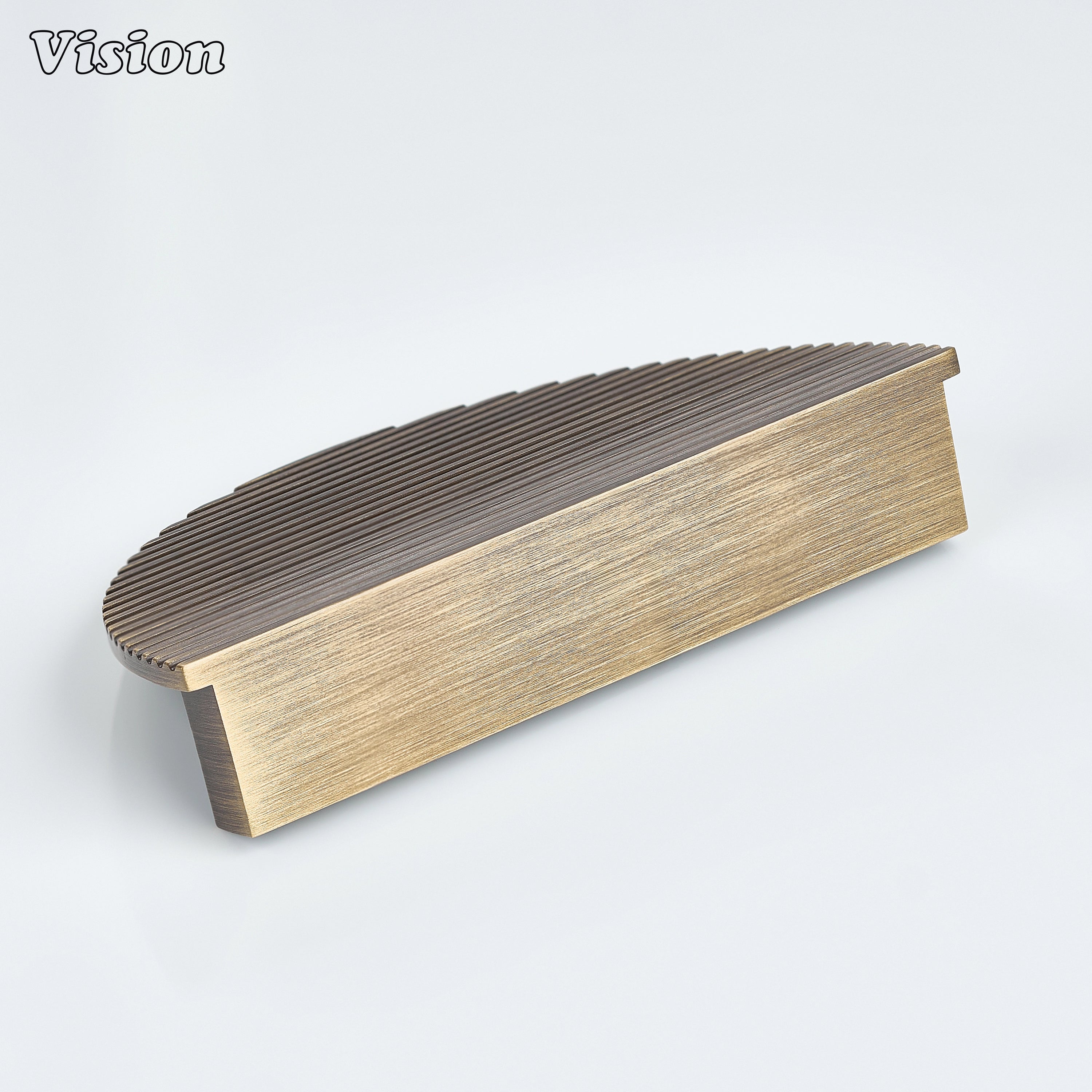 Antique Bronze textured half round cabinet handle crafted from brass