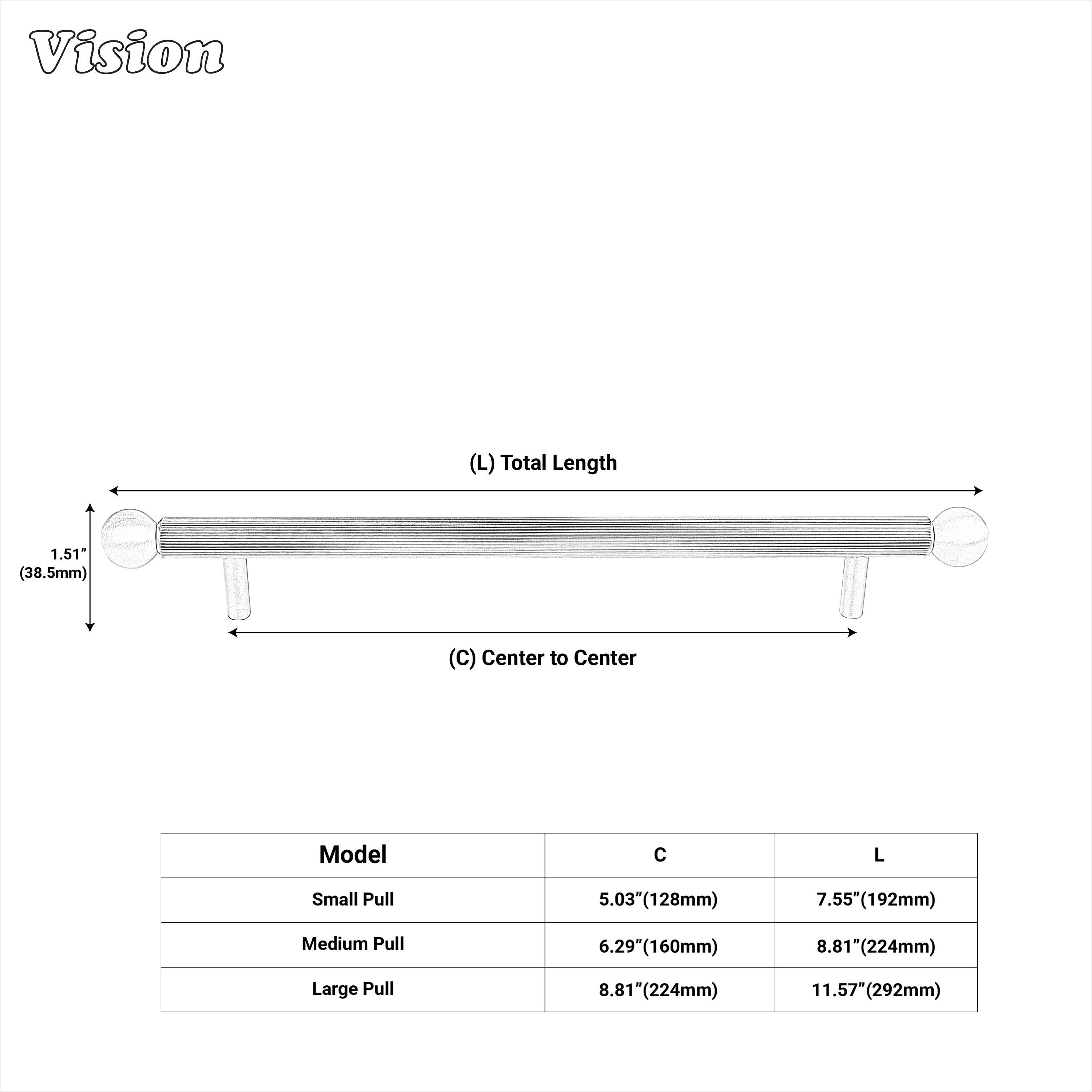 Oil Rubbed Bronze knurled cabinet handle suitable for wardrobes, drawers, and cupboards.