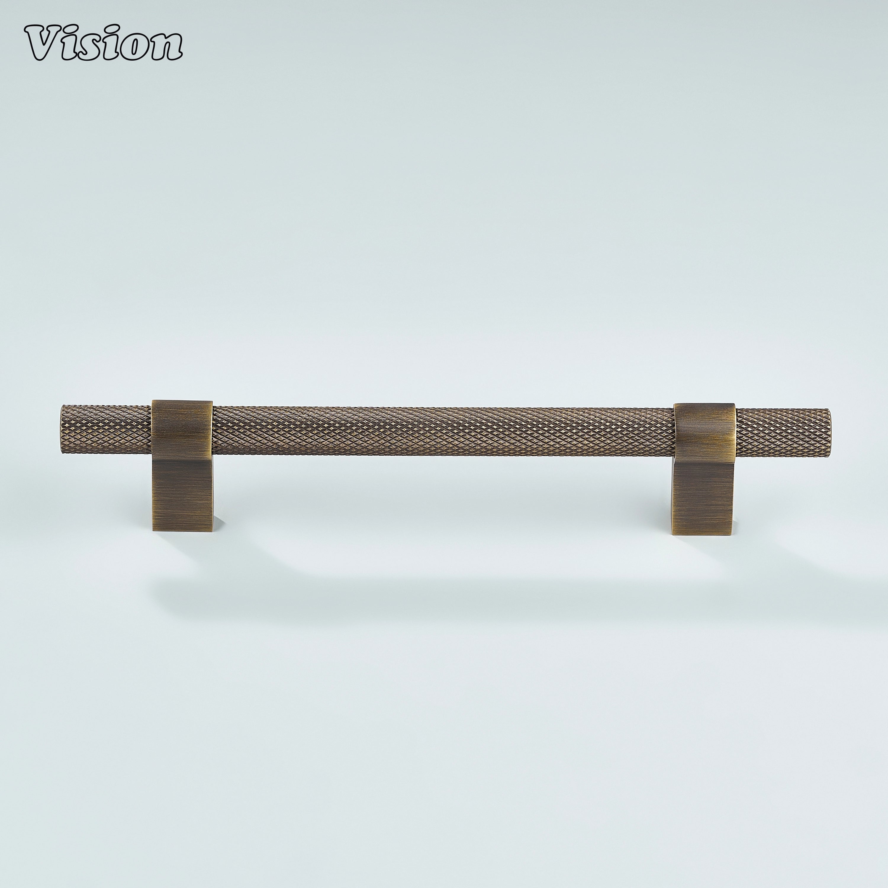 Celestia knurled handle in antique bronze ideal for drawers and decorative furniture.