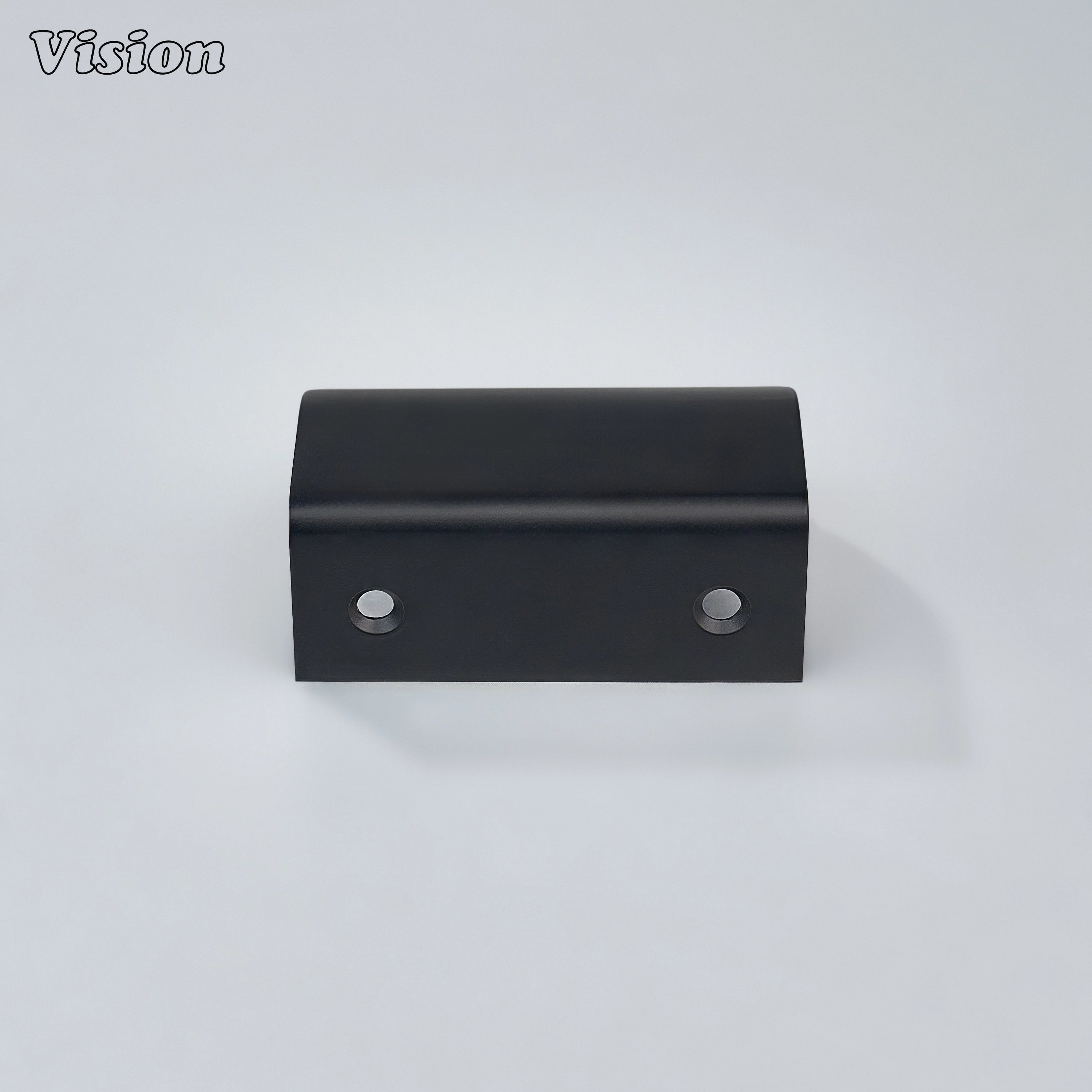 Plain curved cabinet handle in Black finish with sleek round edge detail for cabinet doors