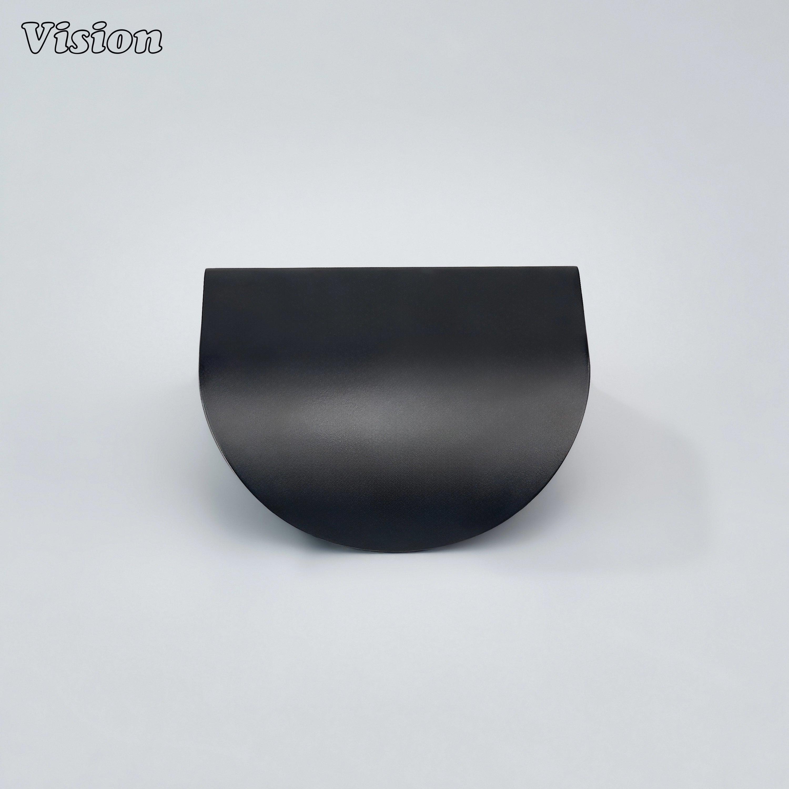 Black plain curve cabinet handle with smooth rounded edges for kitchen drawers