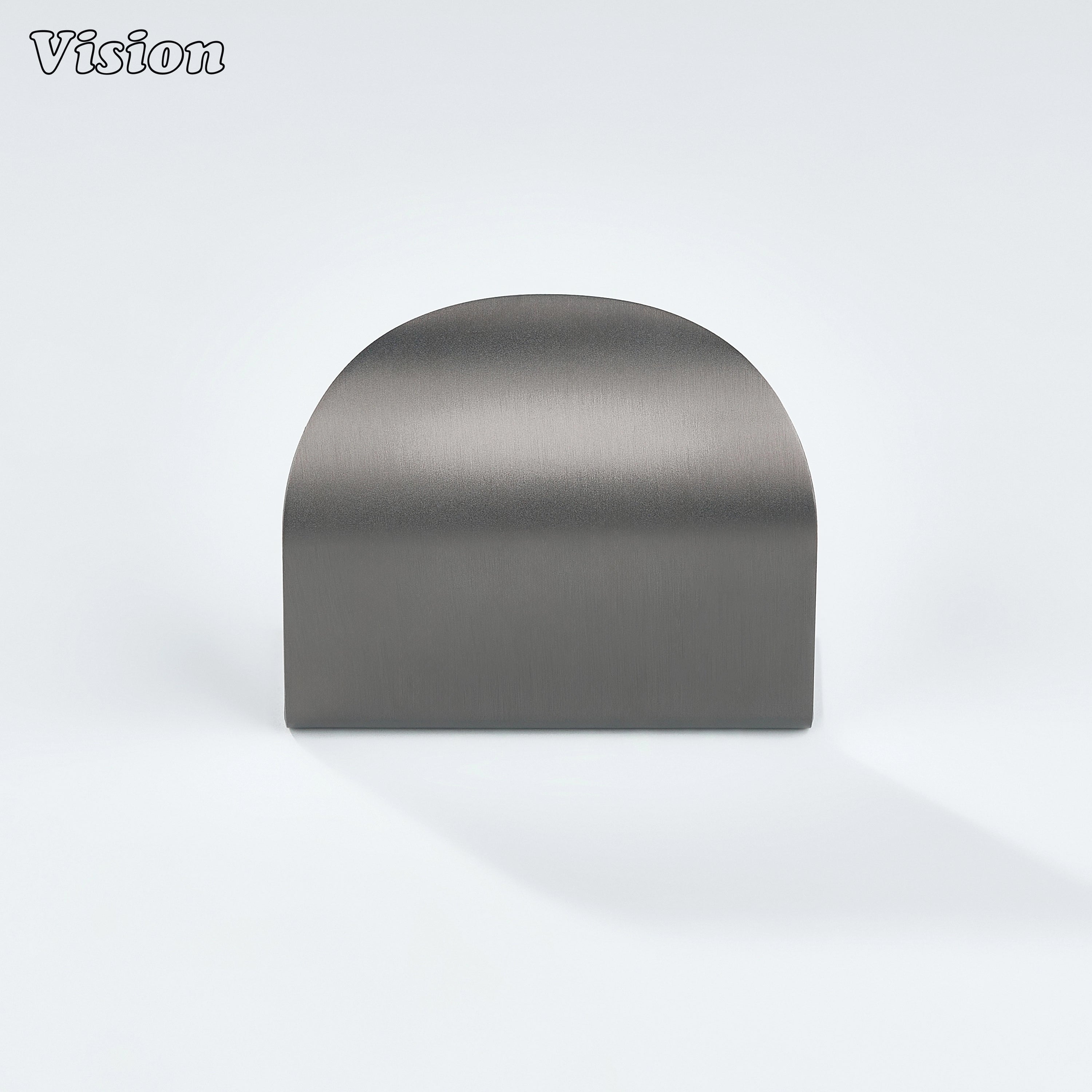 Gunmetal finish plain curve cabinet pull crafted from solid brass for premium furniture drawers.
