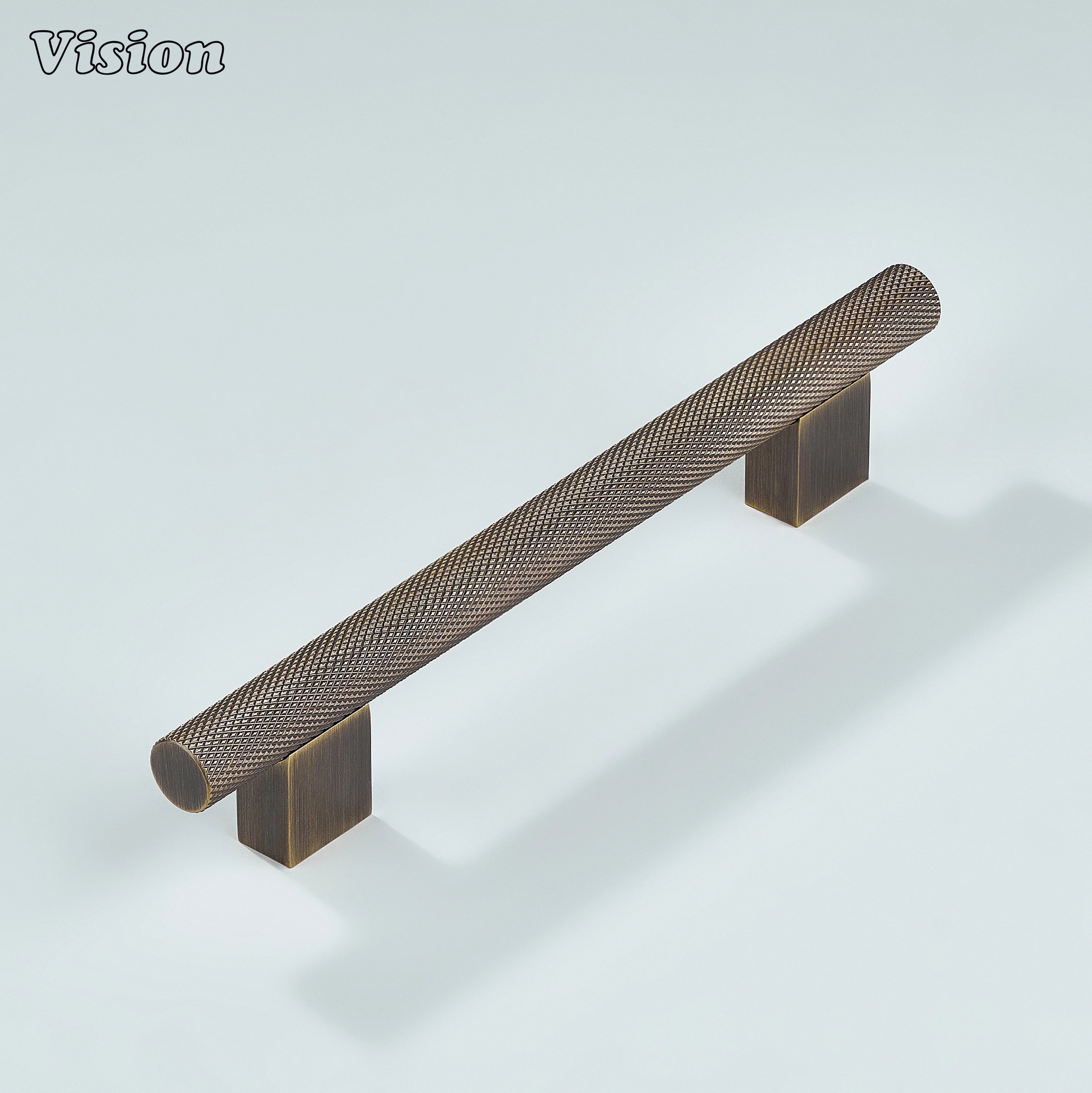 Antique Bronze cabinet handle with square leg design used on furniture