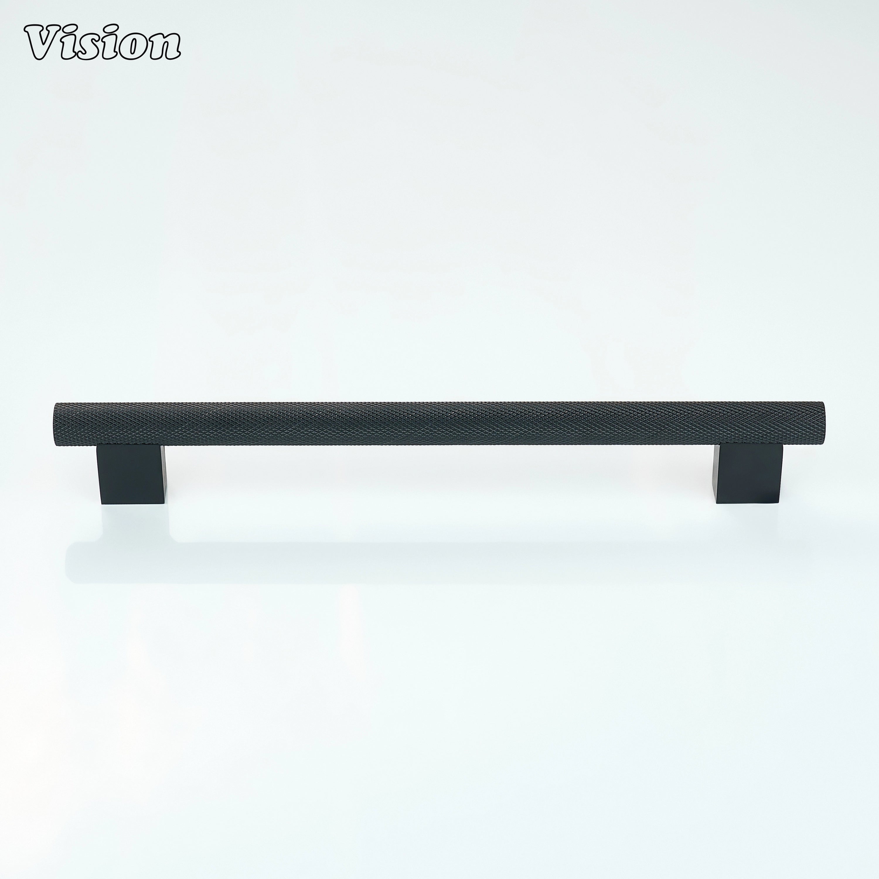 Knurled bar cabinet handle in Black finish for wardrobes