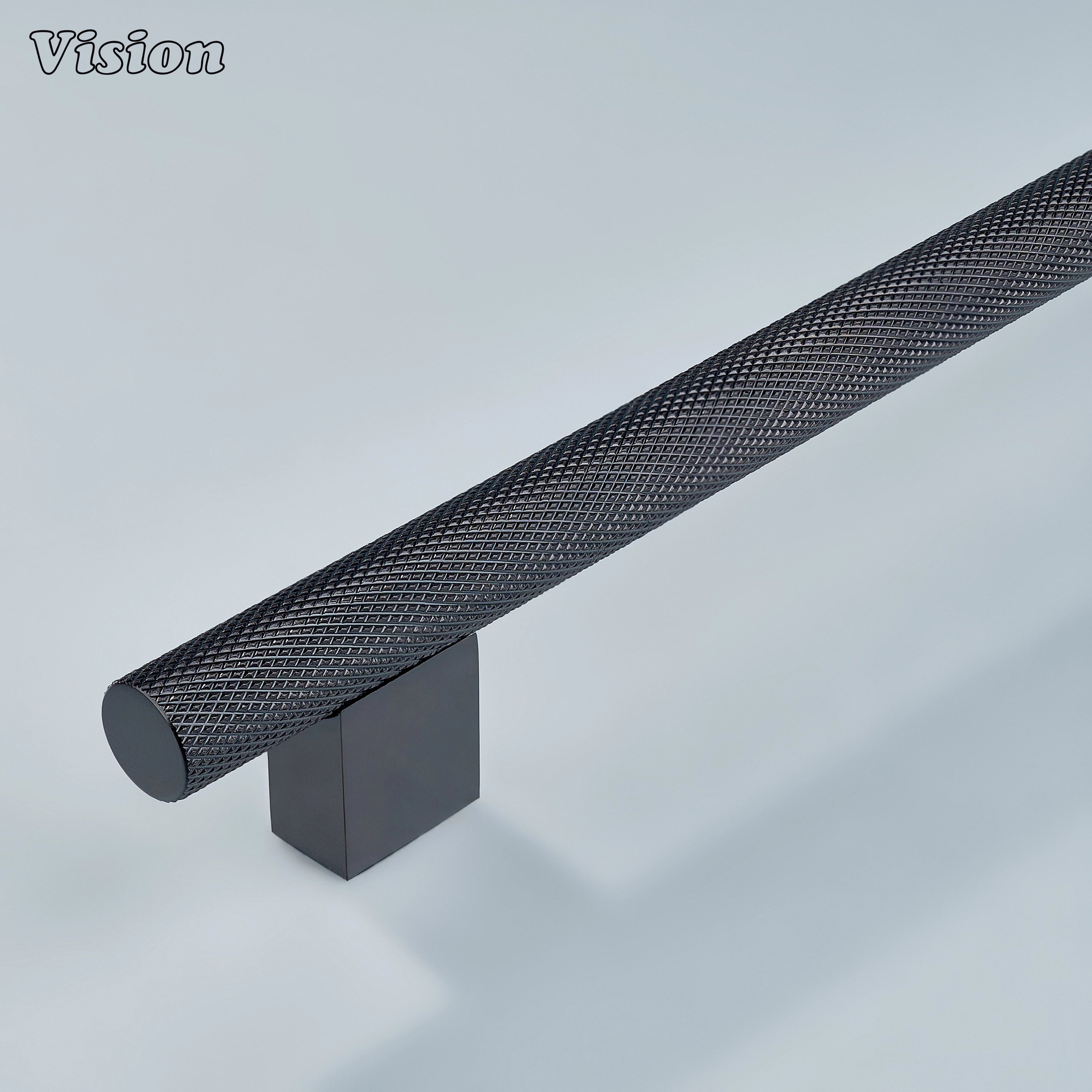 Knurled cabinet handle in Oil Rubbed Bronze finish with square legs