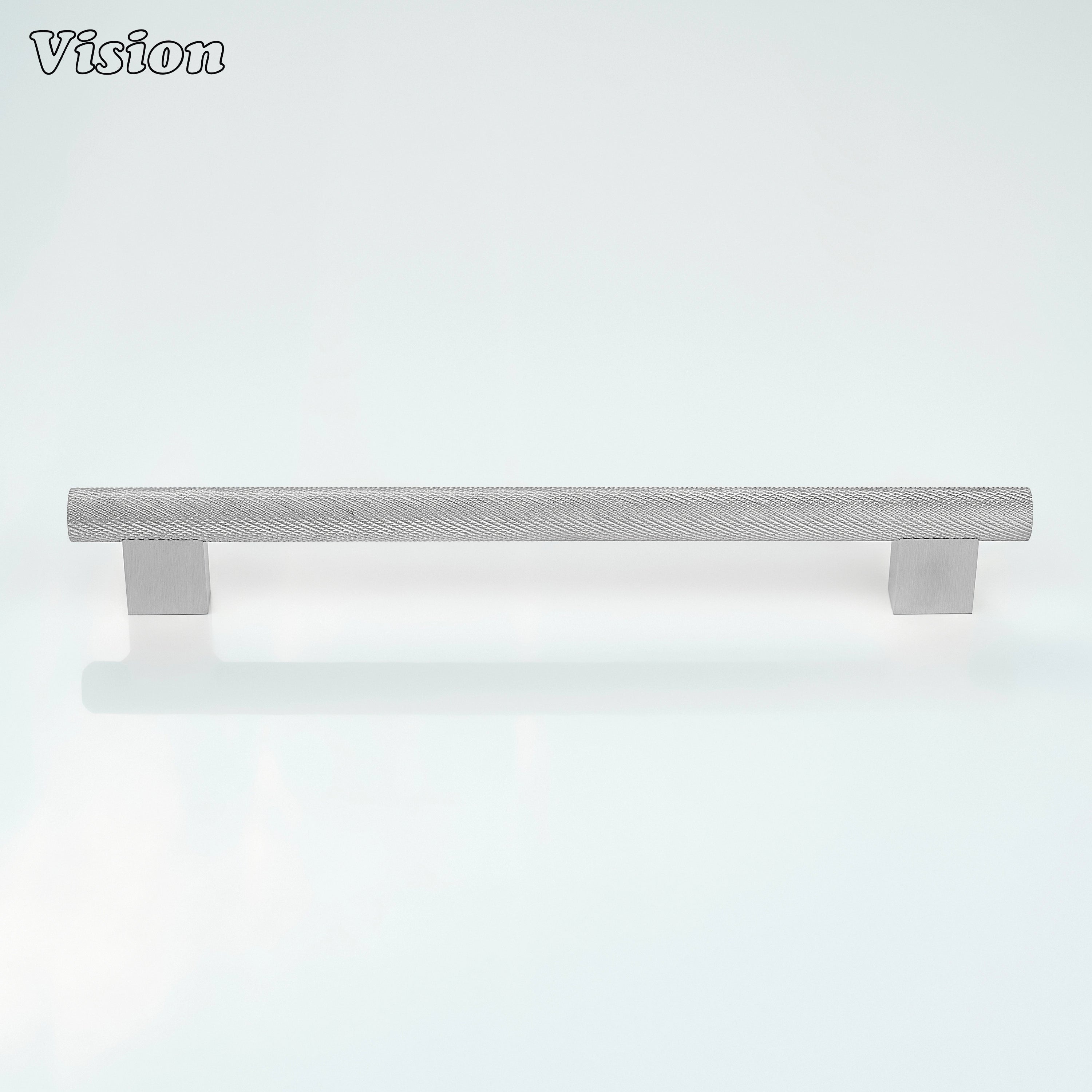 Knurled bar cabinet handle in Silver finish for wardrobes