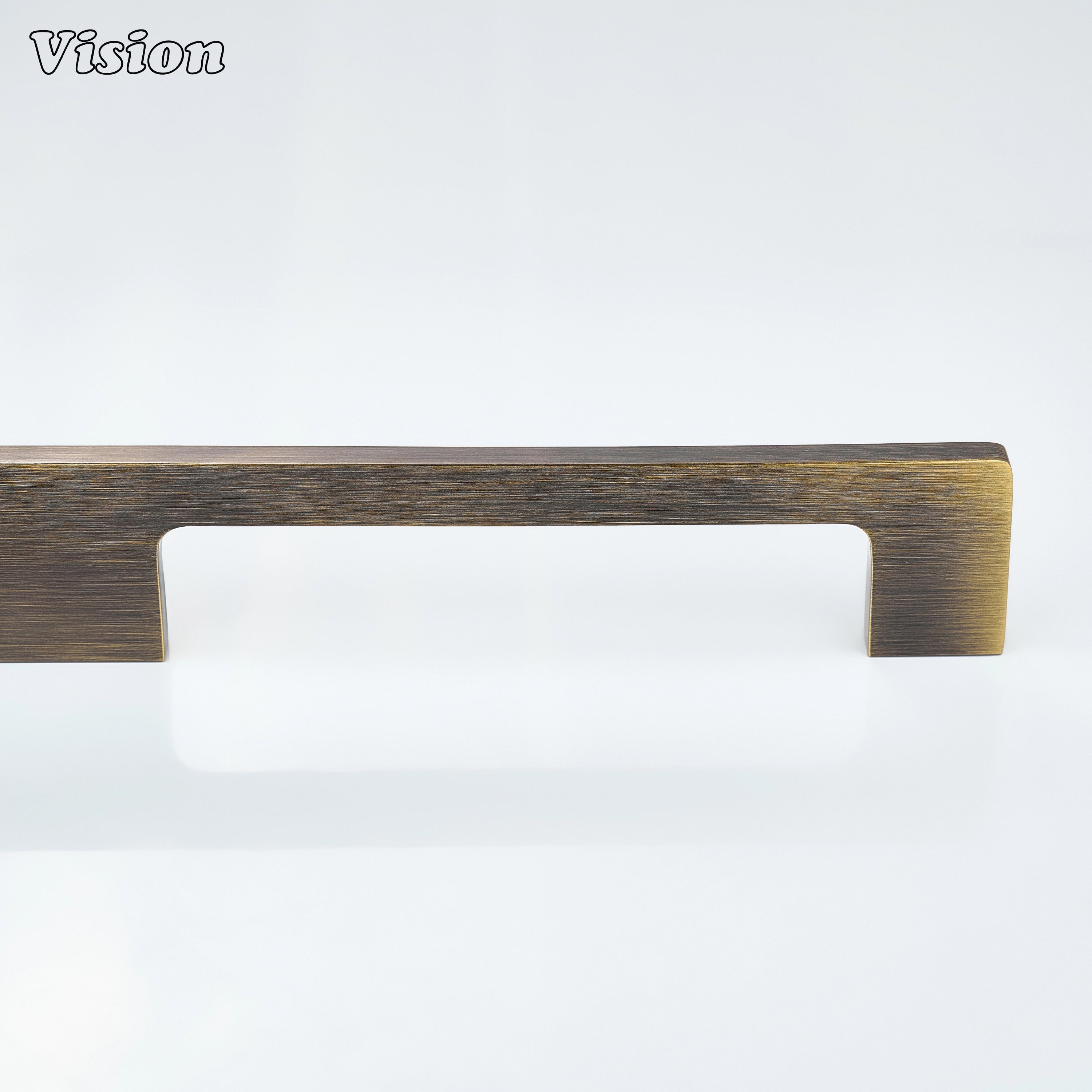 Antique Bronze cabinet handle with plain slim profile for wardrobes