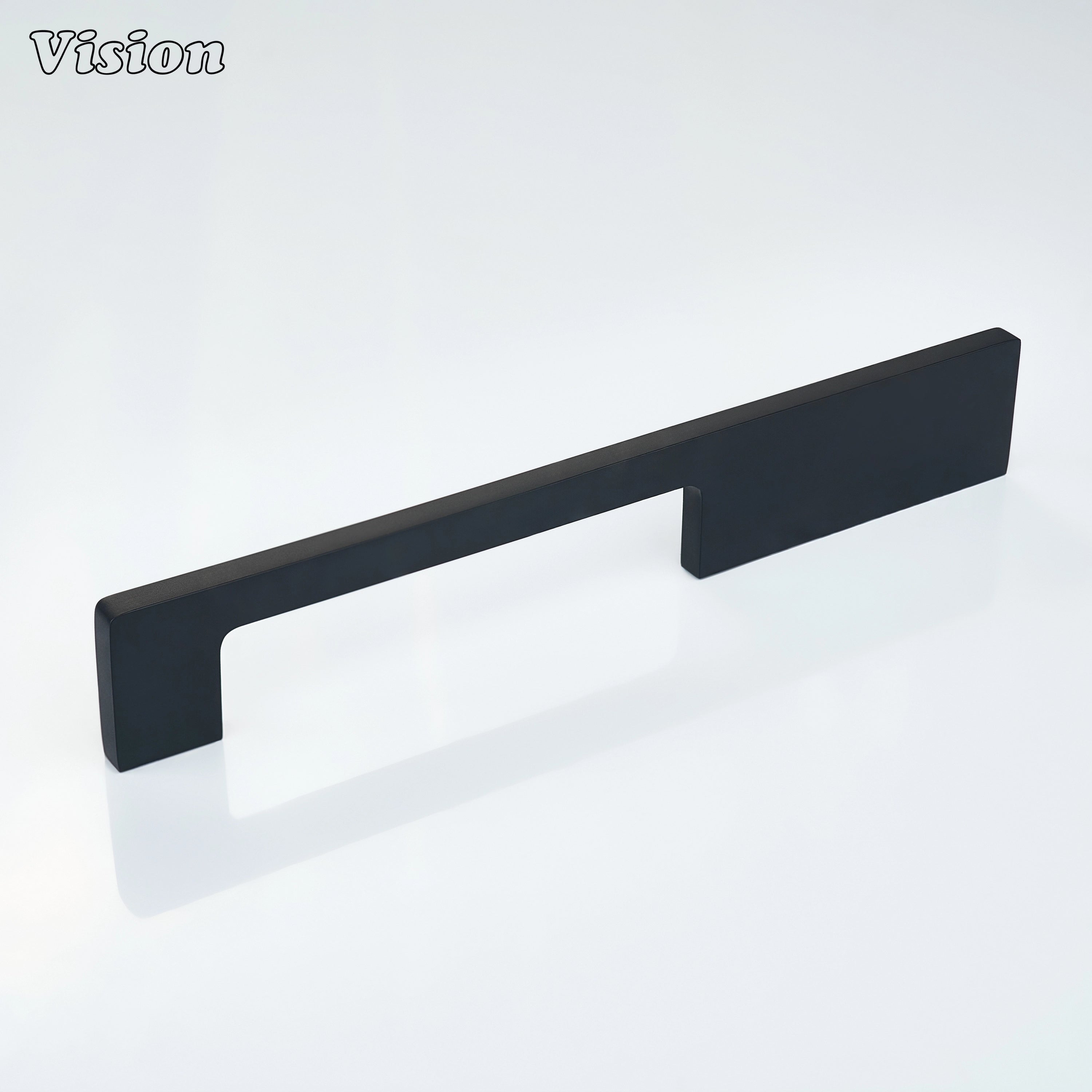 Black cabinet handle with straight bar shape for furniture