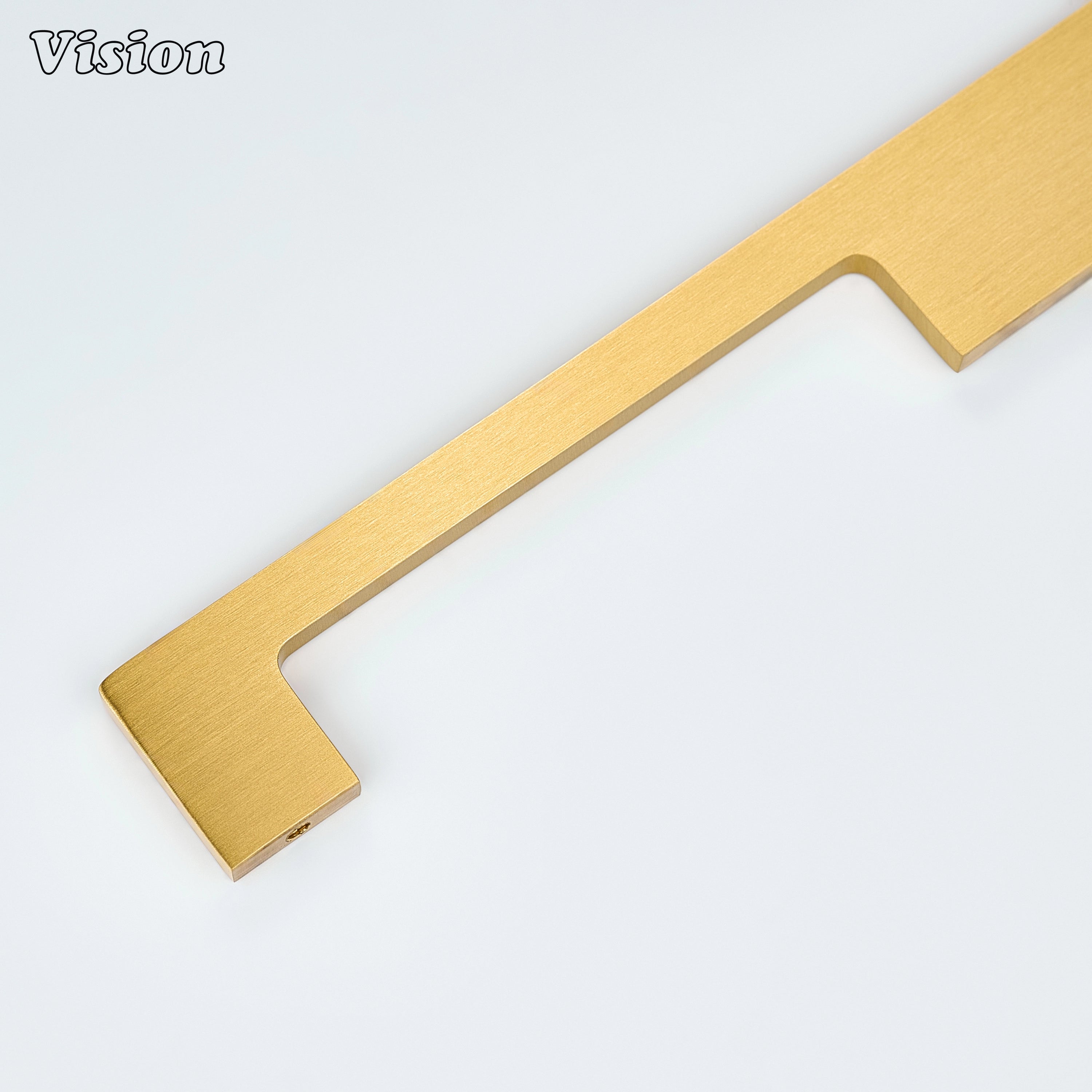 Gold cabinet handle with plain surface ideal for wardrobe doors
