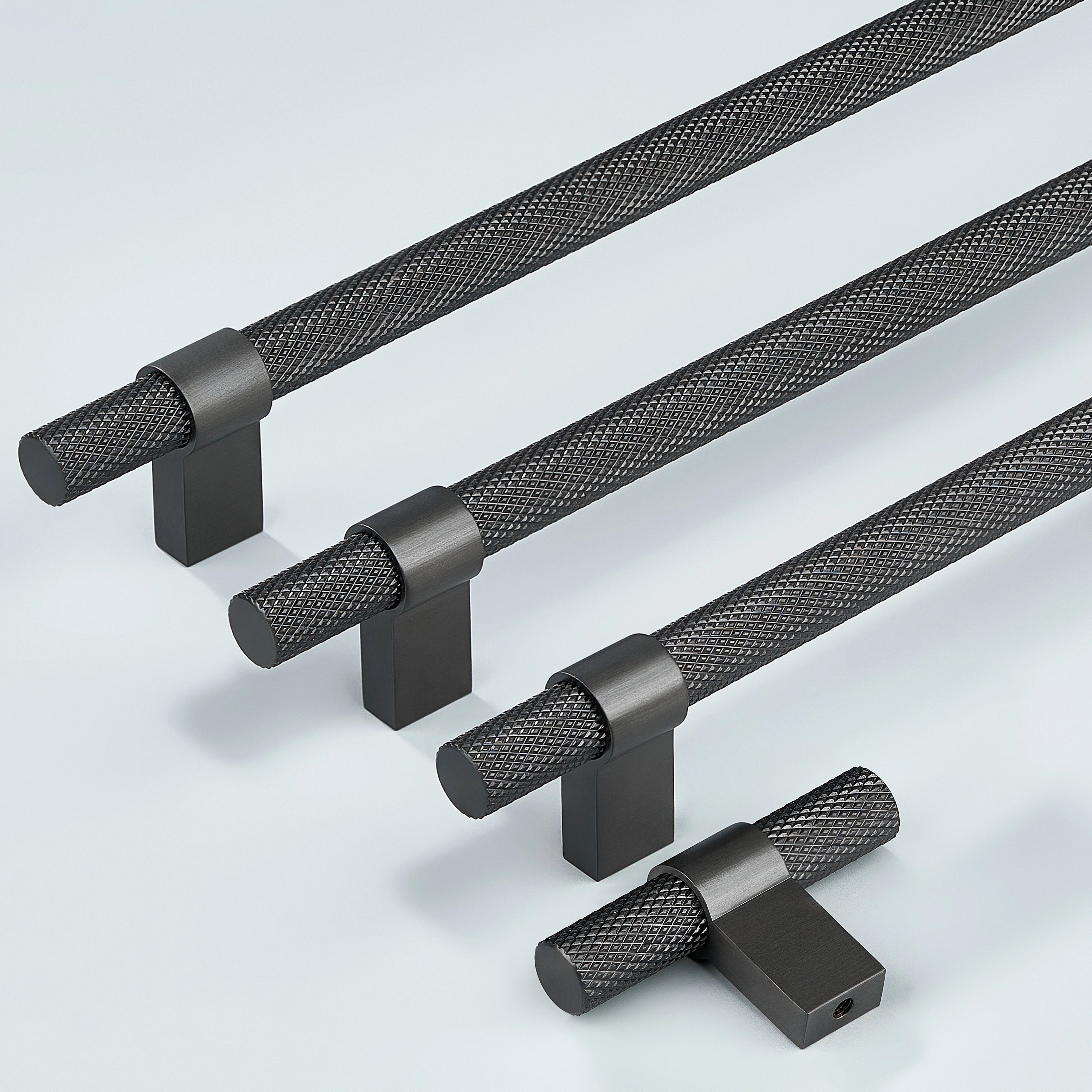 Knurled Cabinet Handles and Cabinet Knob in gunmetal finish