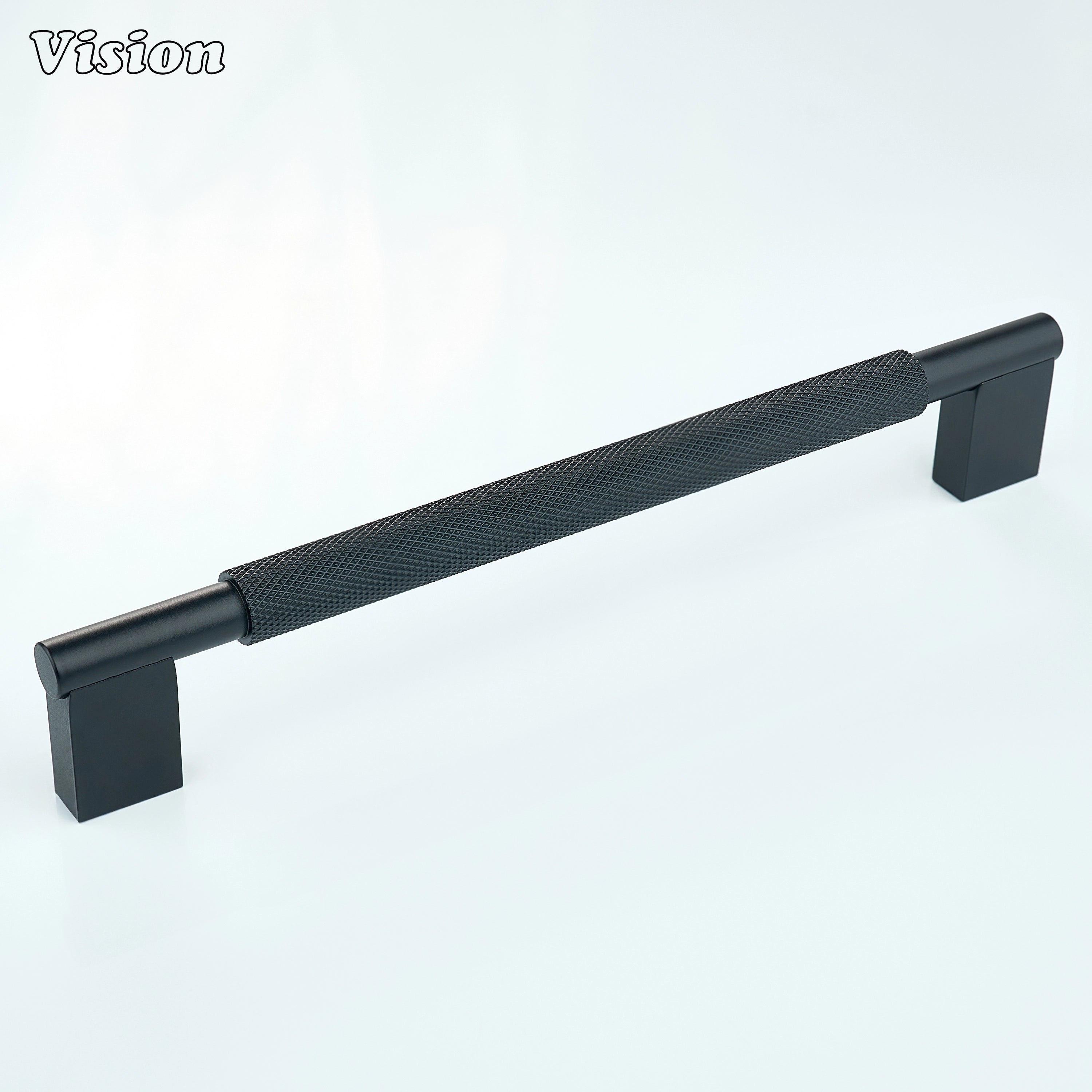 Black textured cabinet handle with strong legs for furniture use