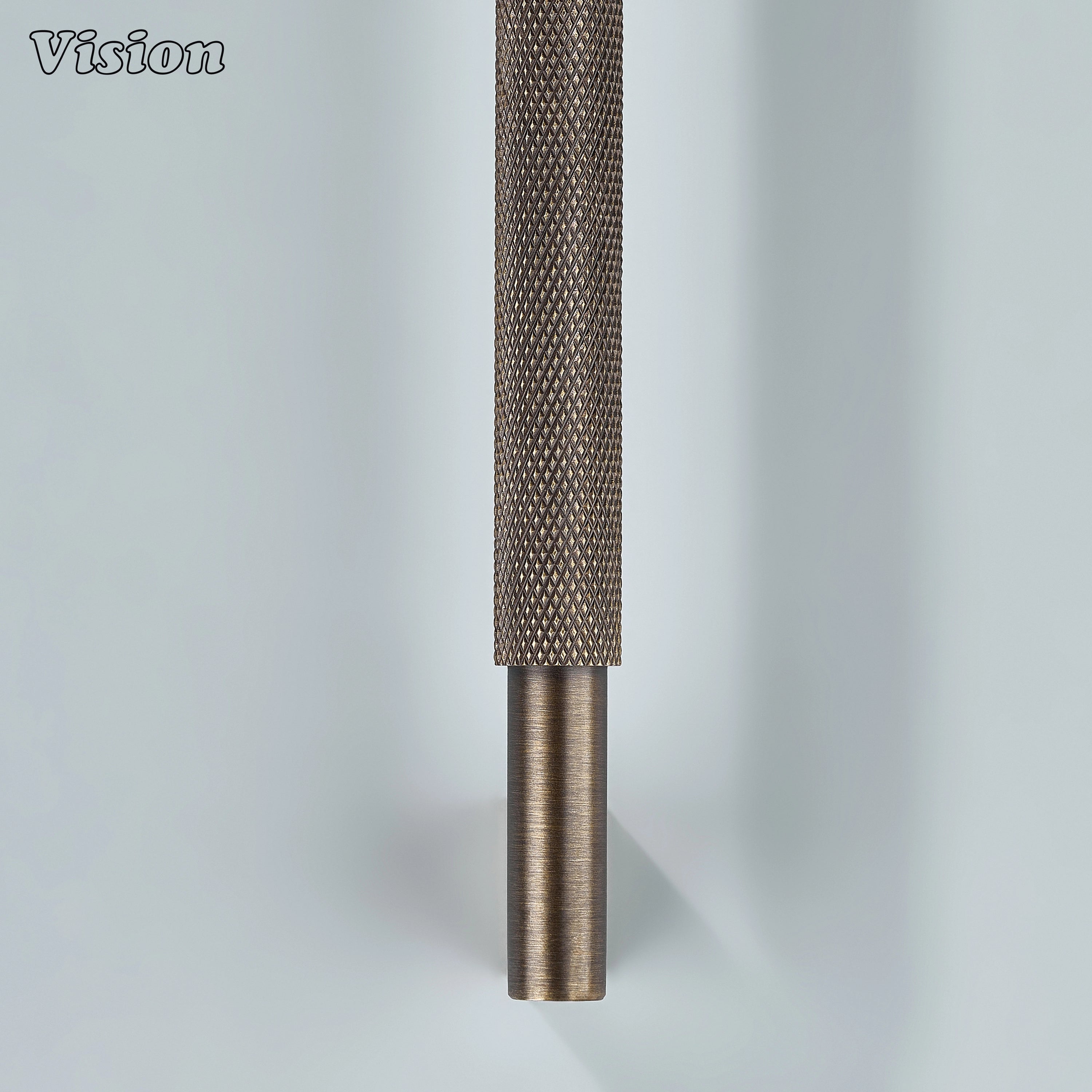 Kronos Knurled Brass Cabinet Handle - Antique Bronze