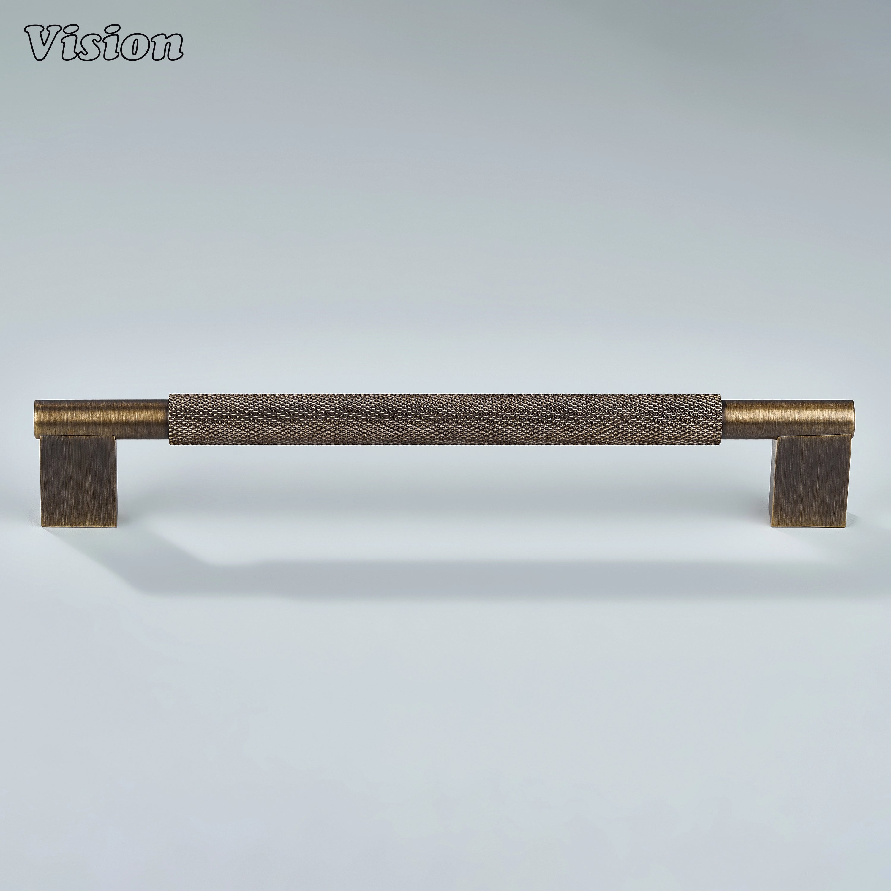 Kronos Knurled Brass Cabinet Handle - Antique Bronze