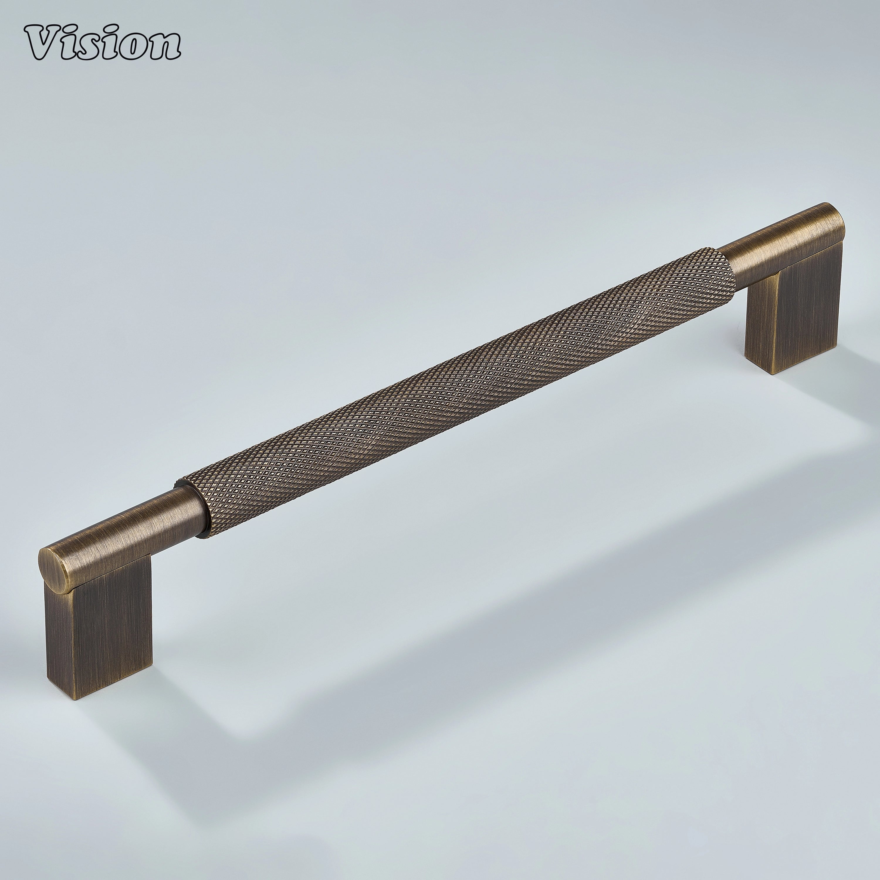 Kronos Knurled Brass Cabinet Handle - Antique Bronze