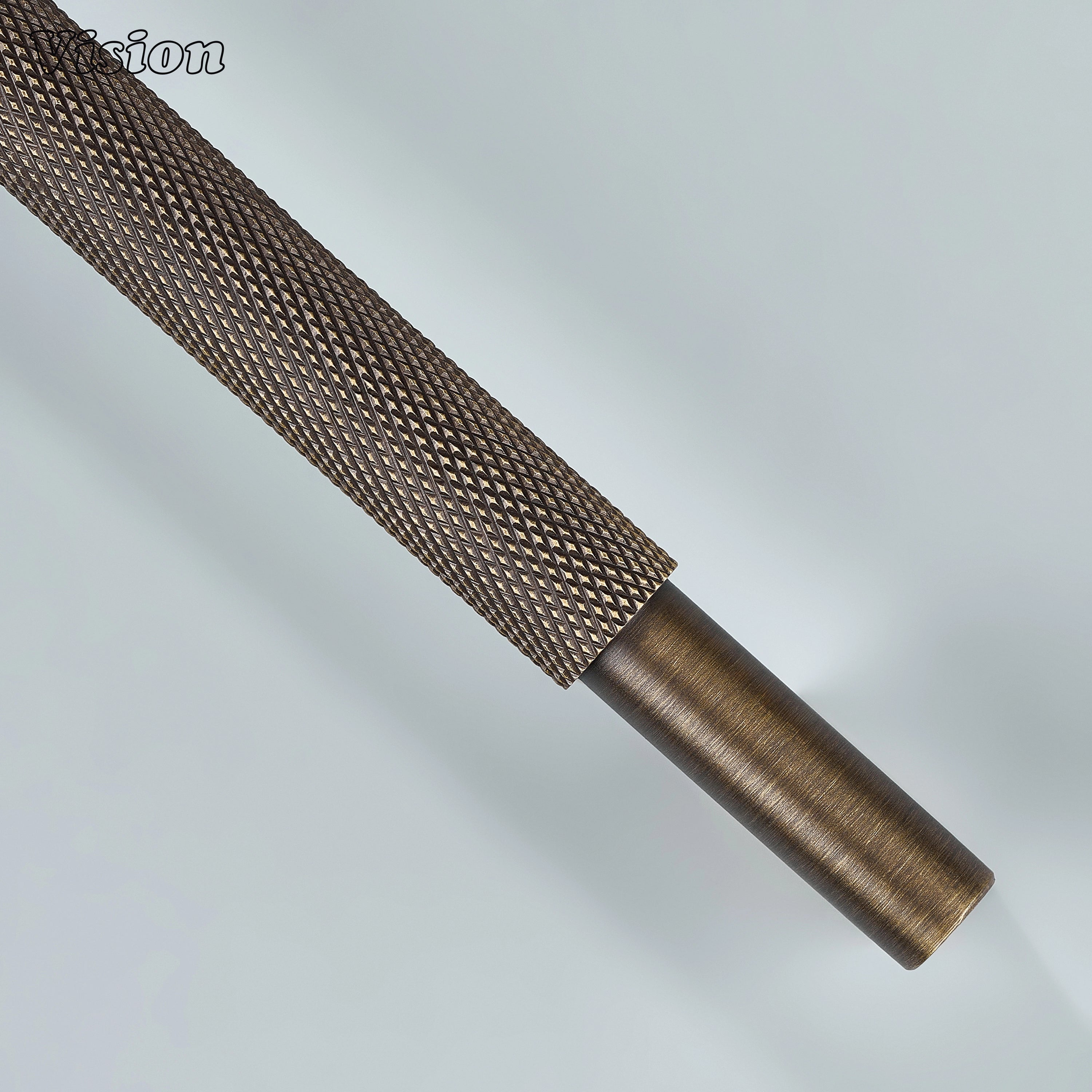 Kronos Knurled Brass Cabinet Handle - Antique Bronze