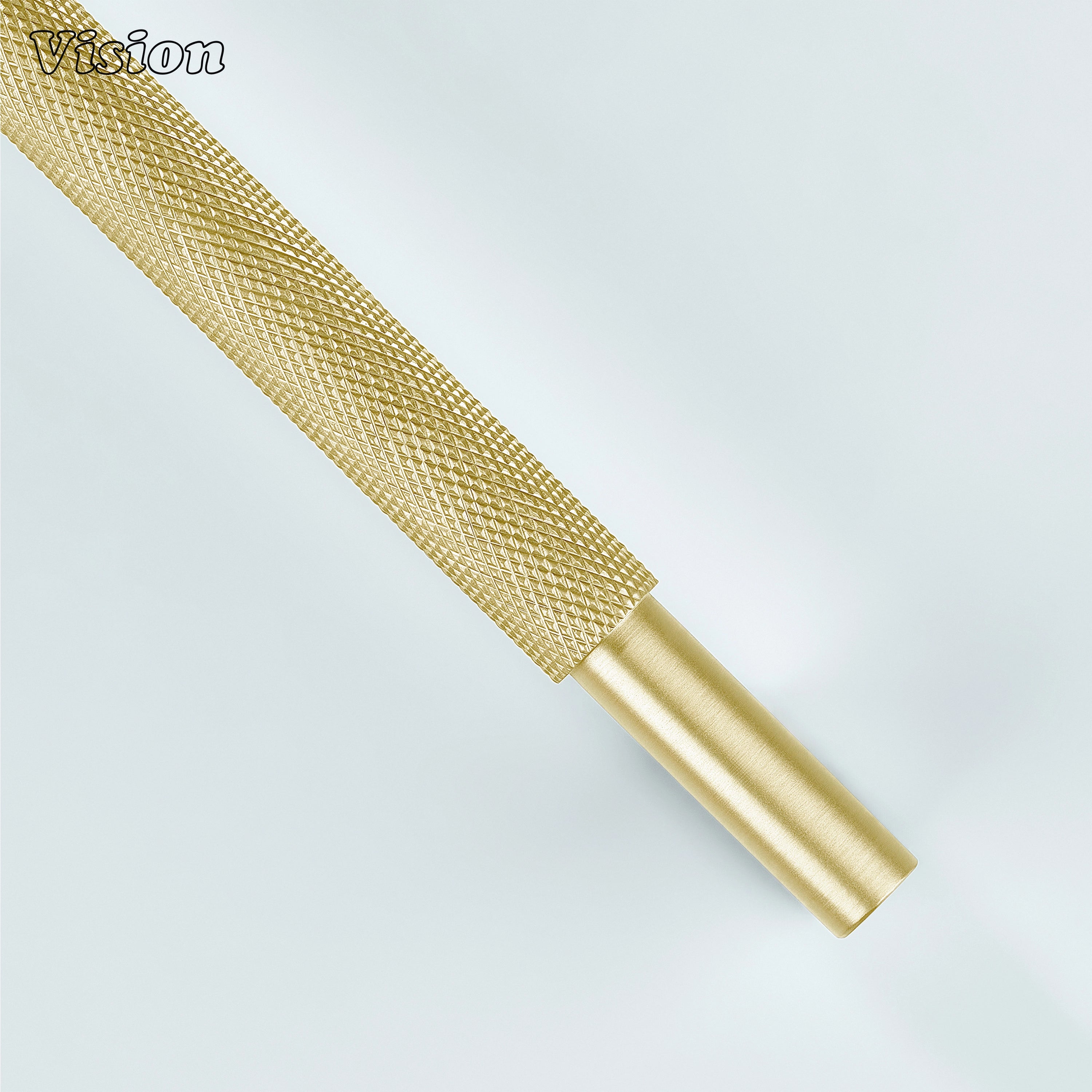 Vision Gold knurled cabinet handle with tactile textured grip