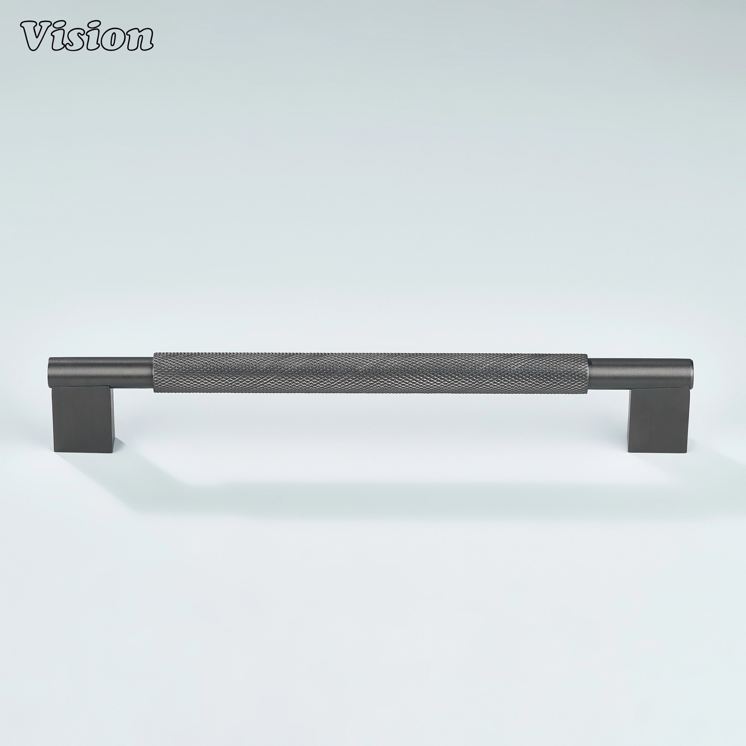 Gunmetal knurled brass Kronos handle used on wardrobe doors