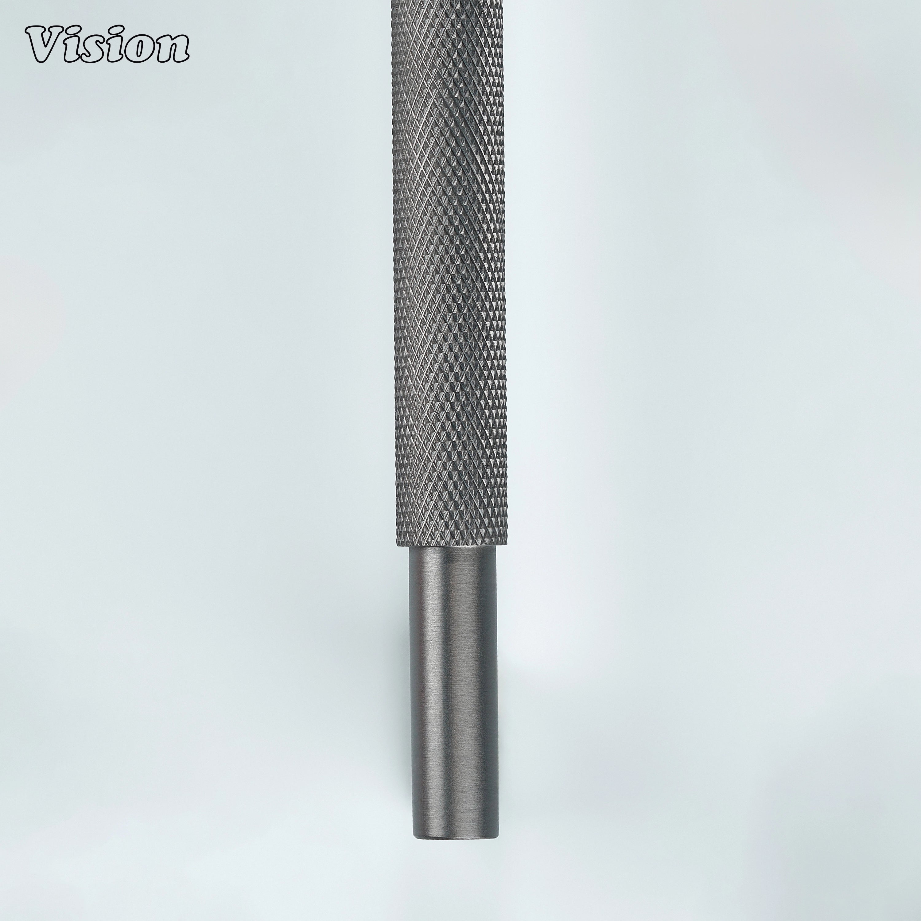 Gunmetal Kronos knurled cabinet pull for cupboards and furniture