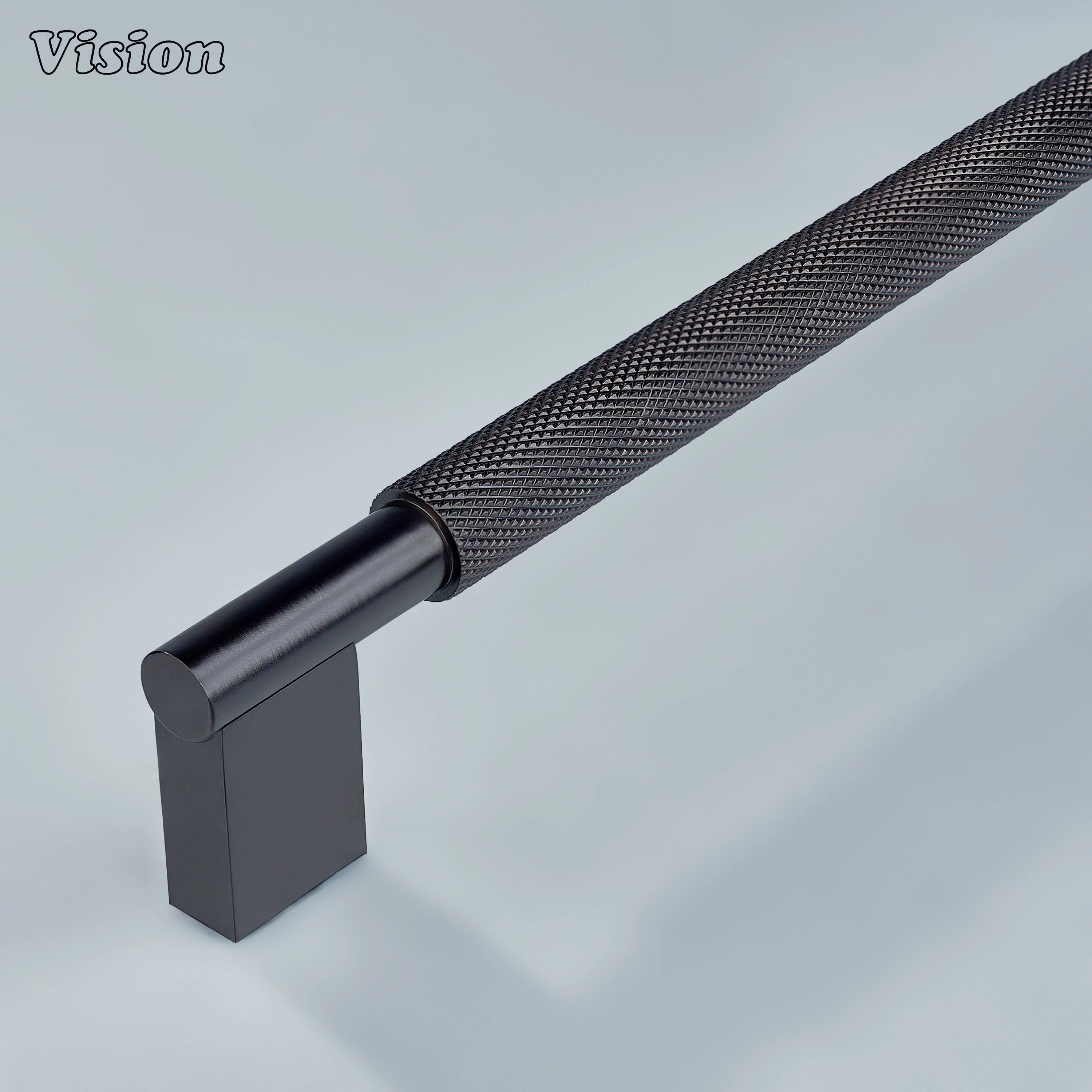 Kronos knurled cabinet handle in Oil Rubbed Bronze finish close-up