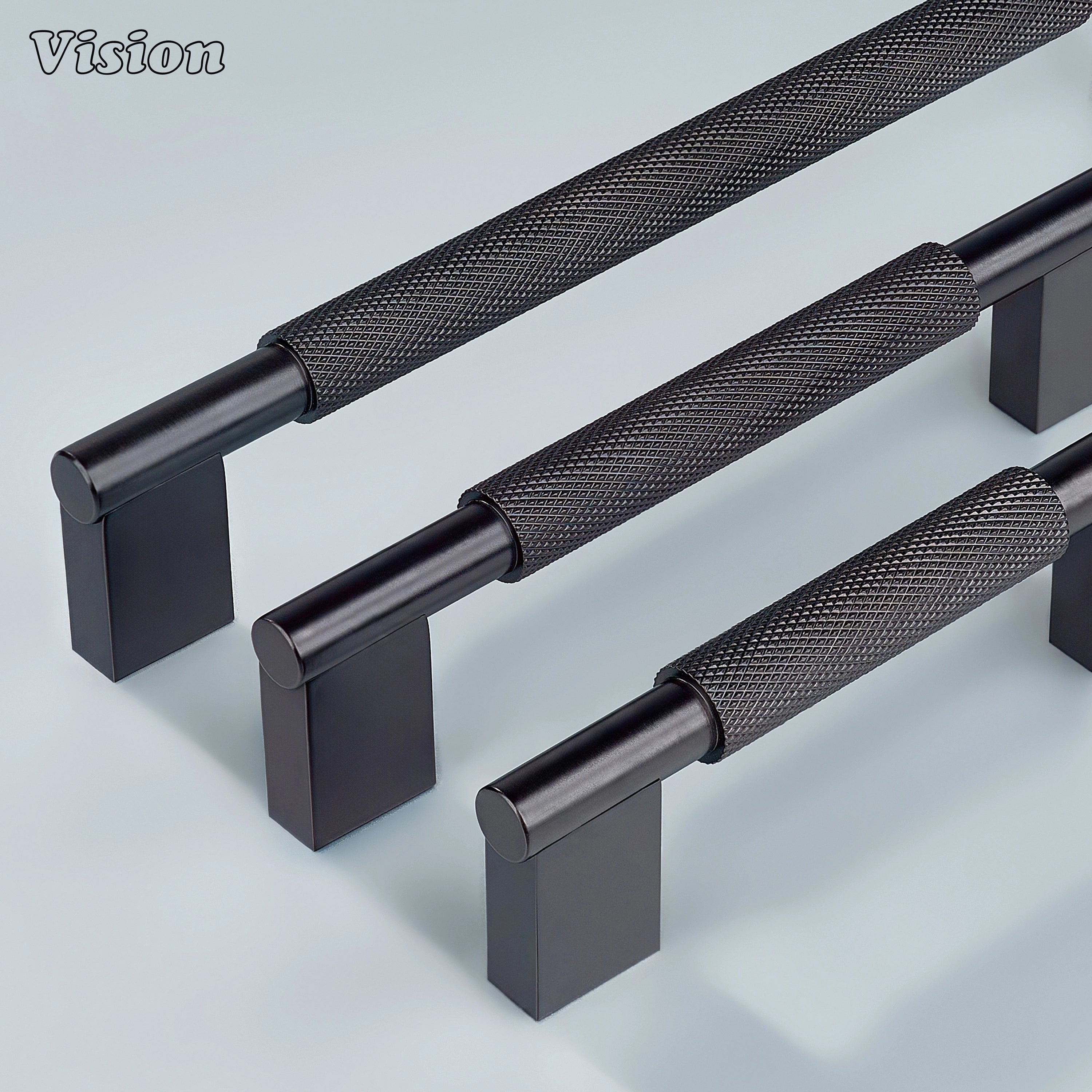 Solid brass Oil Rubbed Bronze Kronos knurled handle with square legs