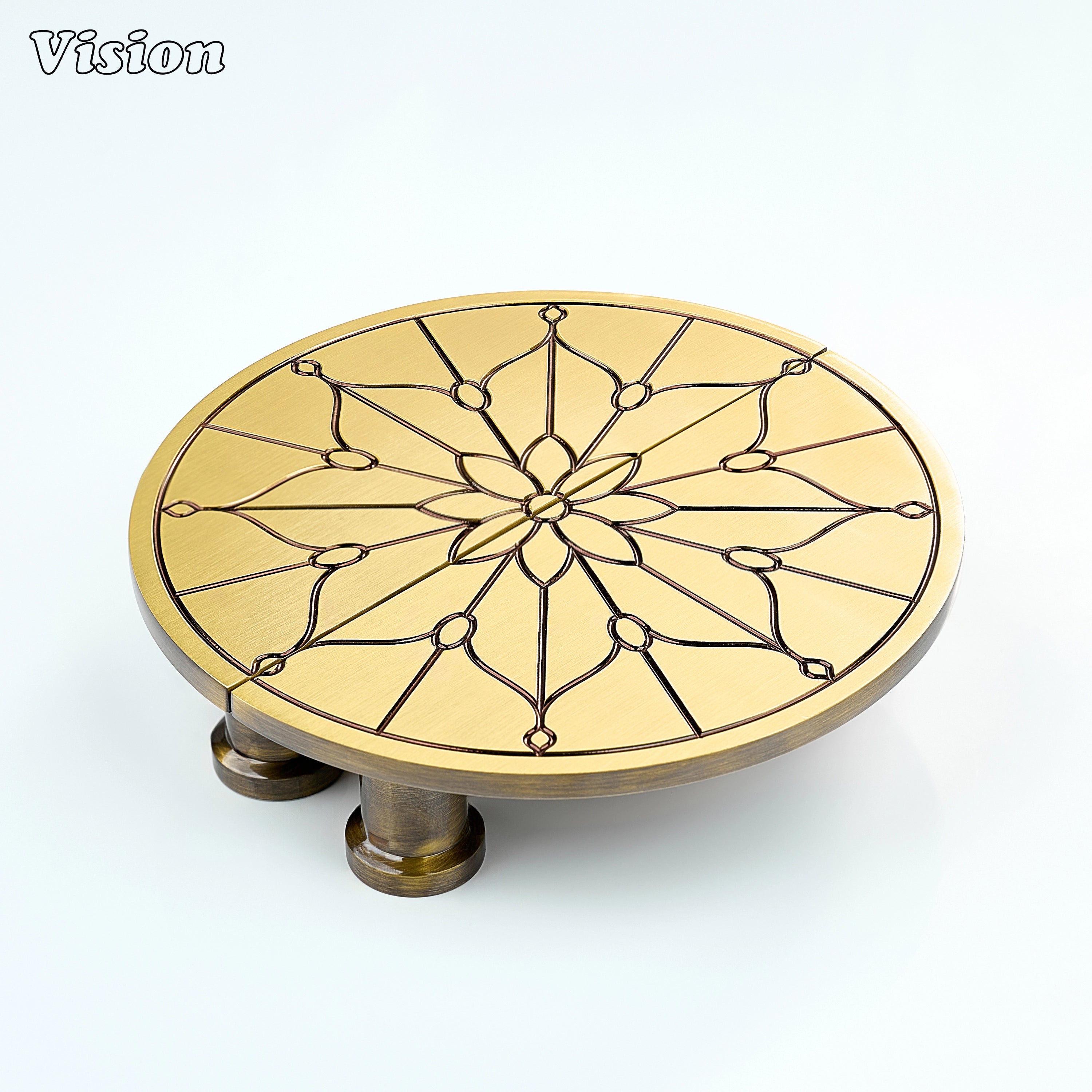 Lavelle Flower Knurled Brass Door Handle - Antique Bronze