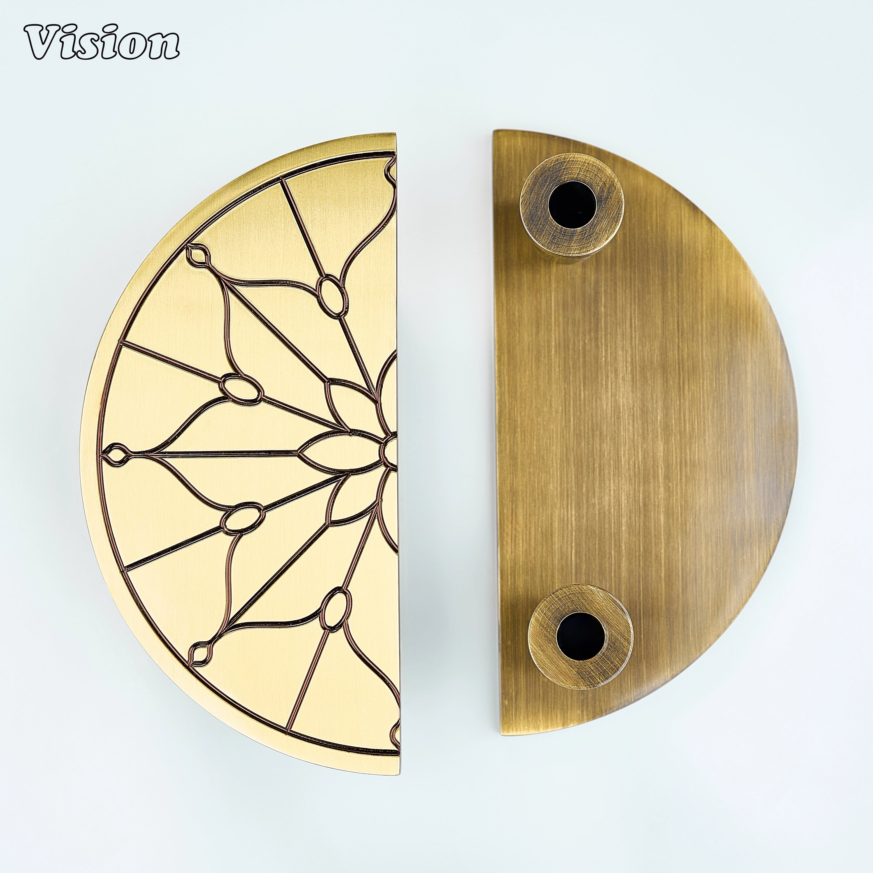 Lavelle Flower Knurled Brass Door Handle - Antique Bronze