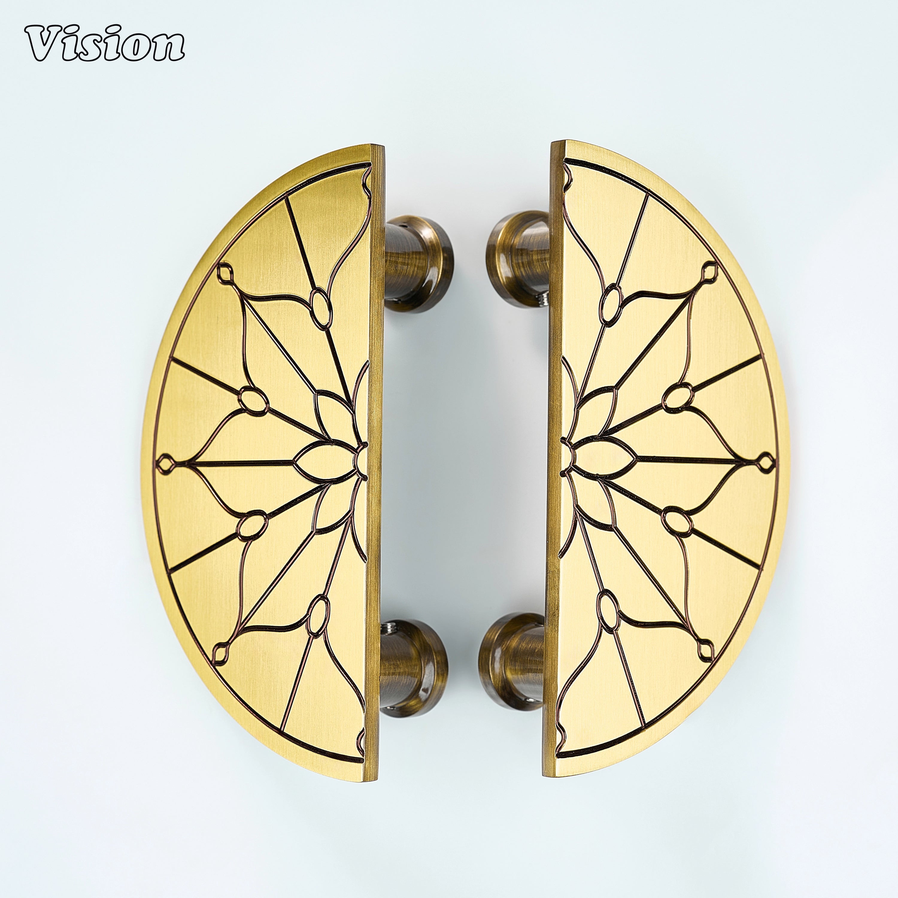 Lavelle Flower Knurled Brass Door Handle - Antique Bronze