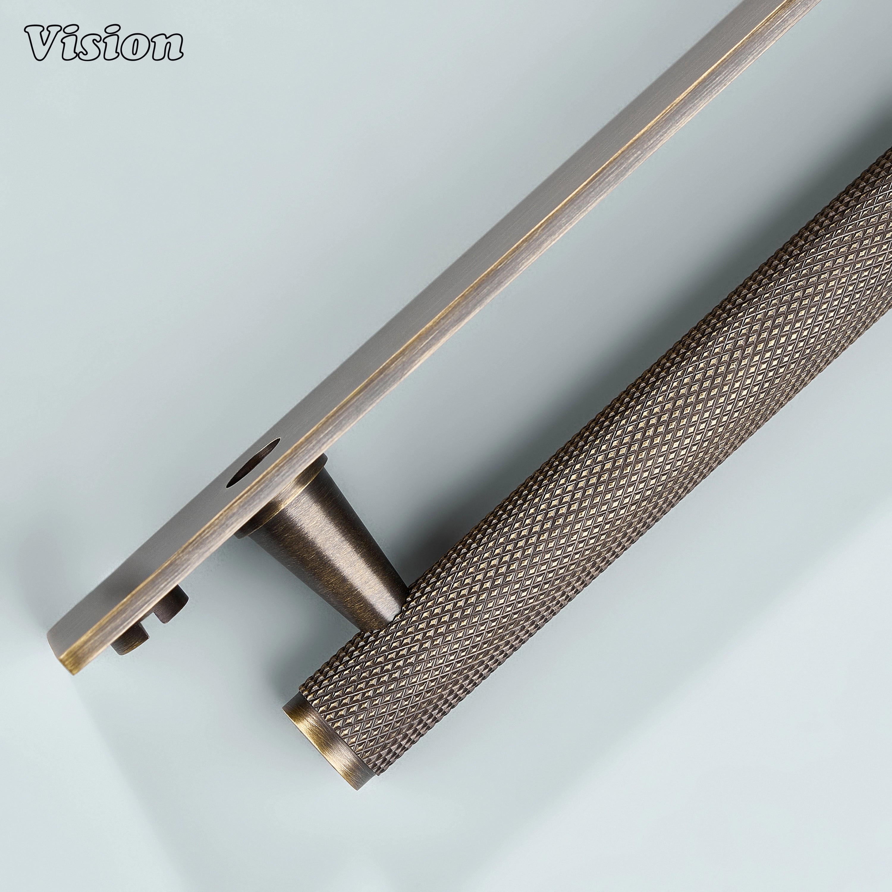 Antique Bronze knurled cabinet handle used on wooden drawers