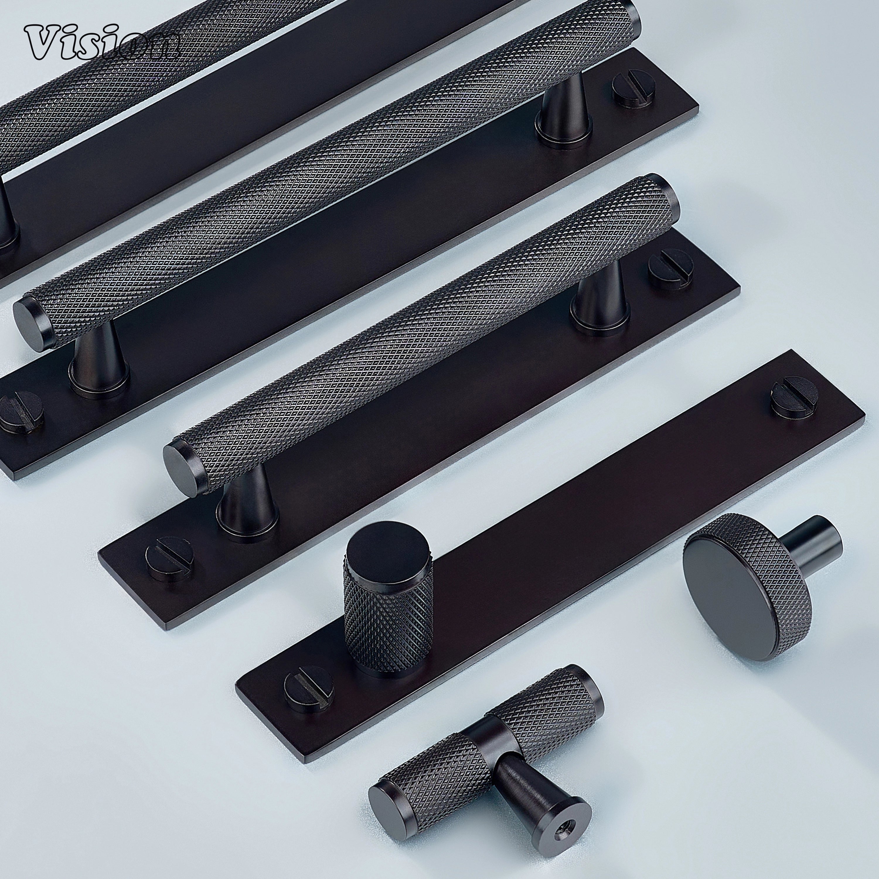 Cabinet handle Oil Rubbed Bronze with knurled texture for wardrobes
