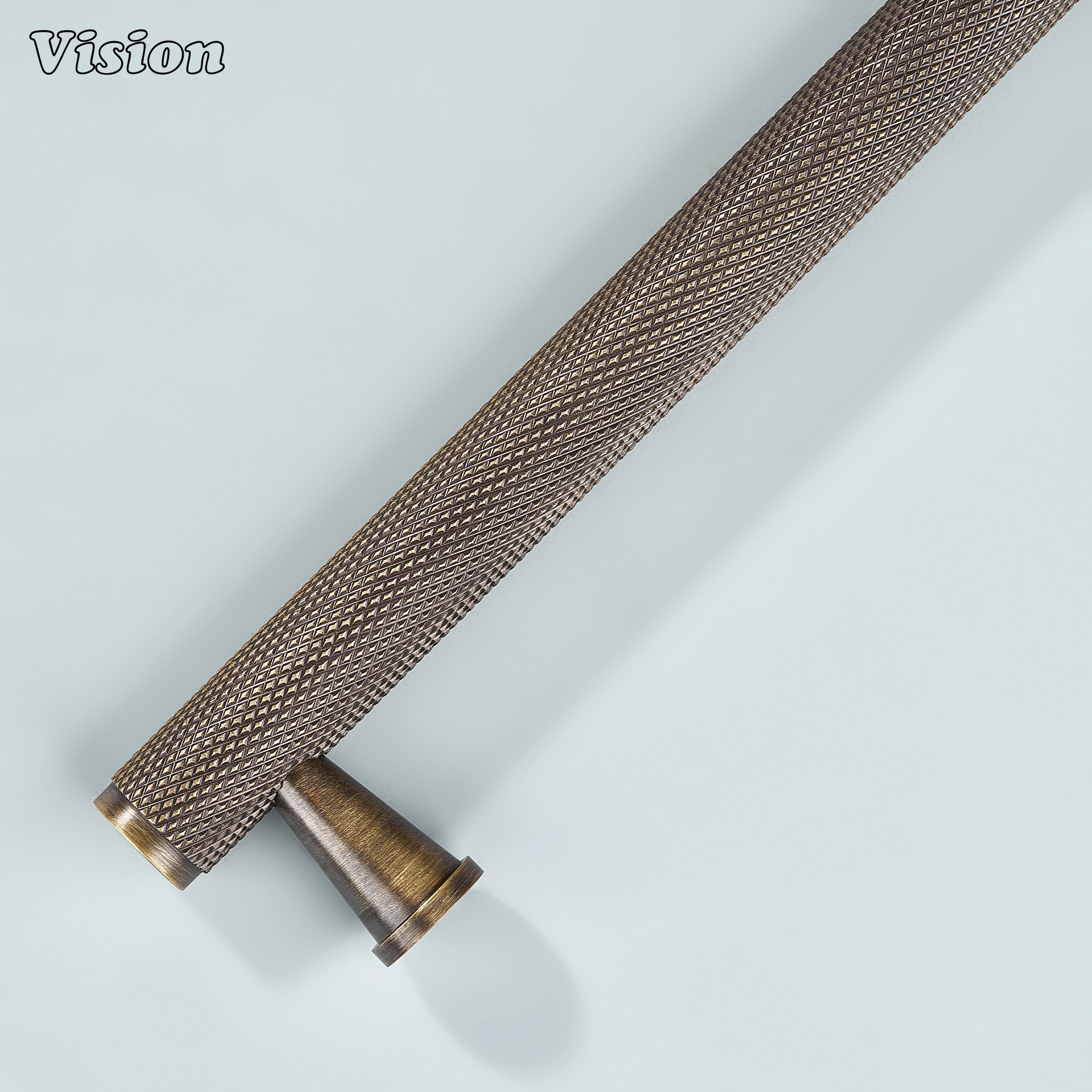 Antique bronze textured handle used for furniture drawers.