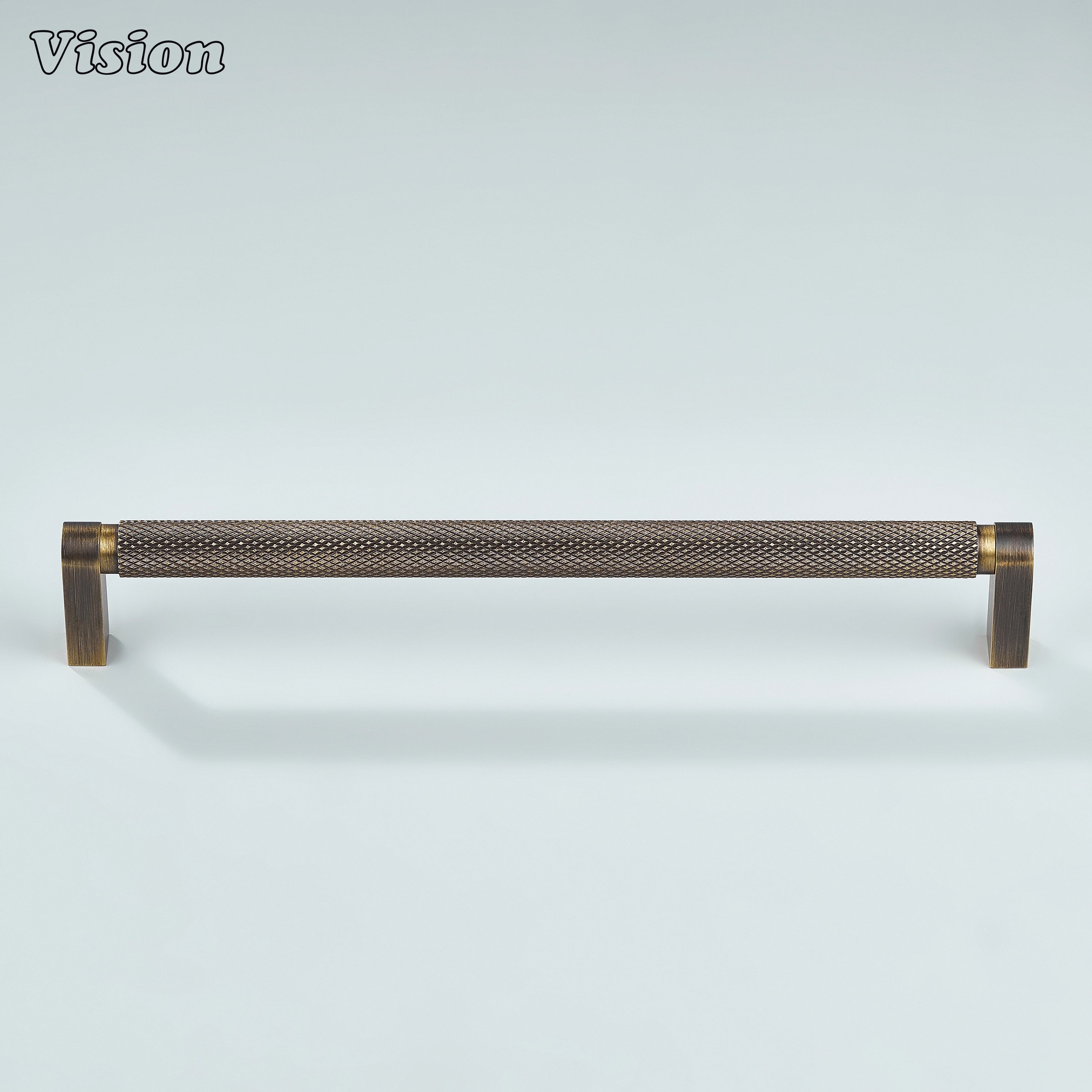 Antique bronze ripple knurled cabinet handle used on cupboards.