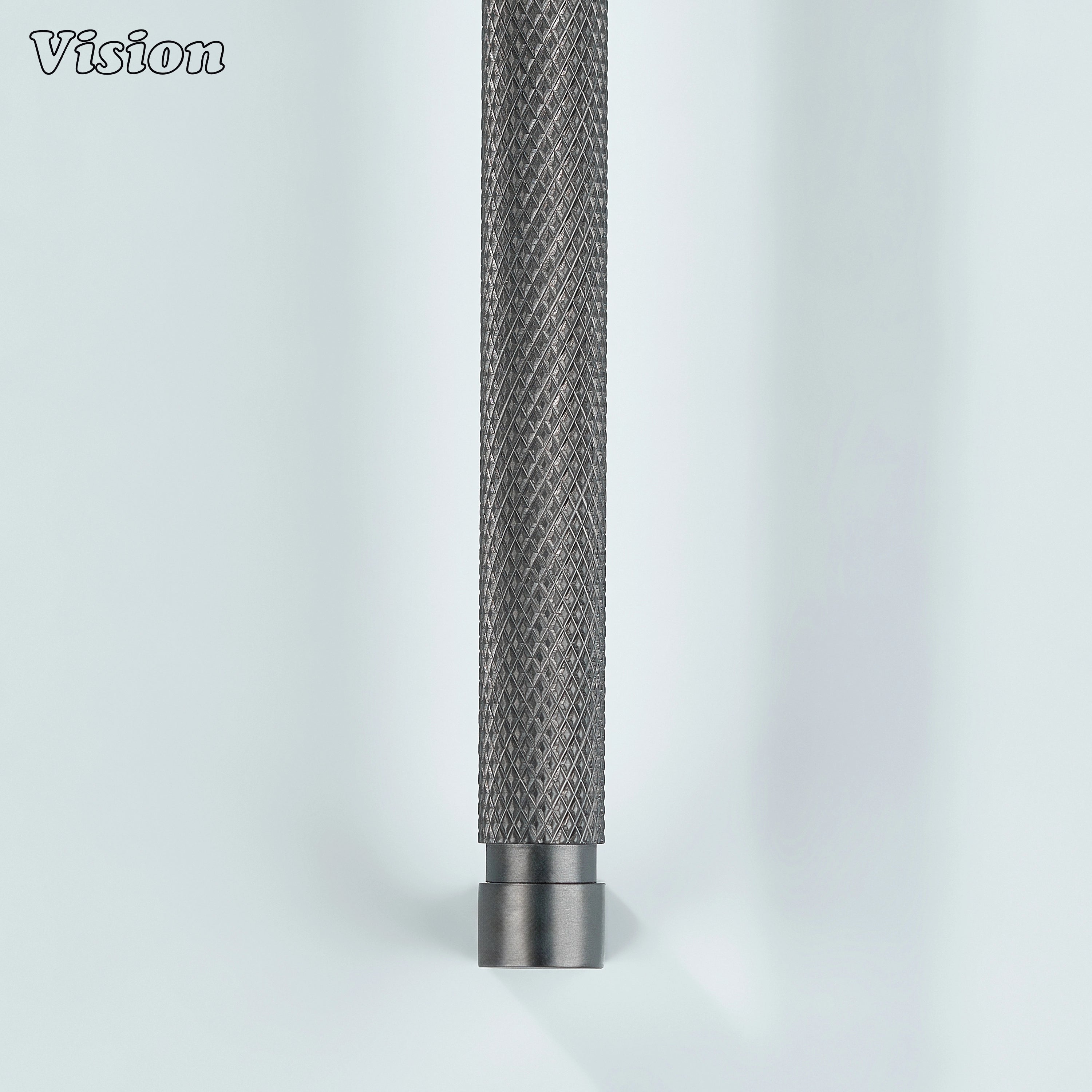 Gunmetal ripple knurled cabinet handle used on modular kitchen furniture.