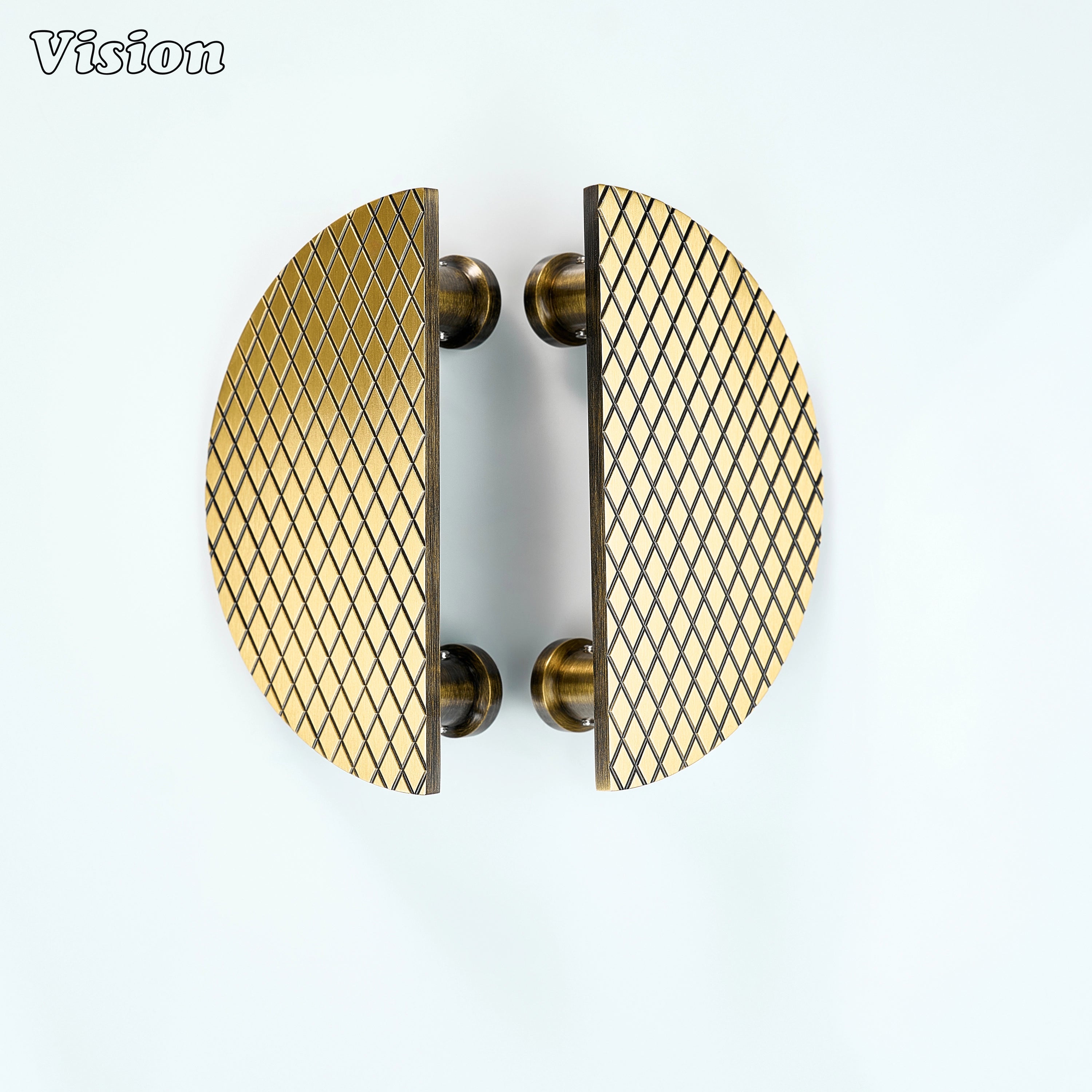 Antique Bronze cabinet handle with diamond knurled texture and cylinder legs for drawers