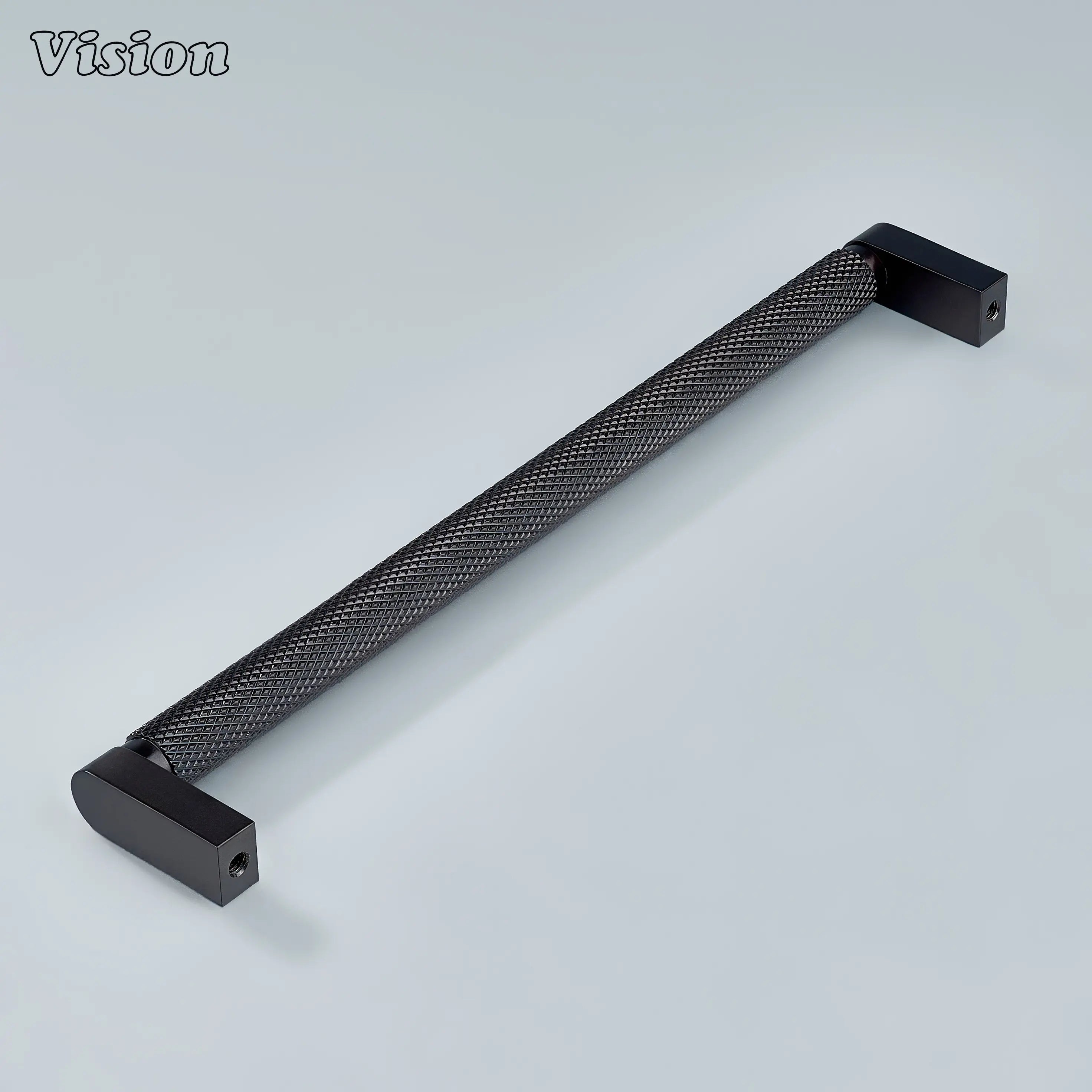 Modern oil rubbed bronze ripple knurled handle used for bathroom cabinets.