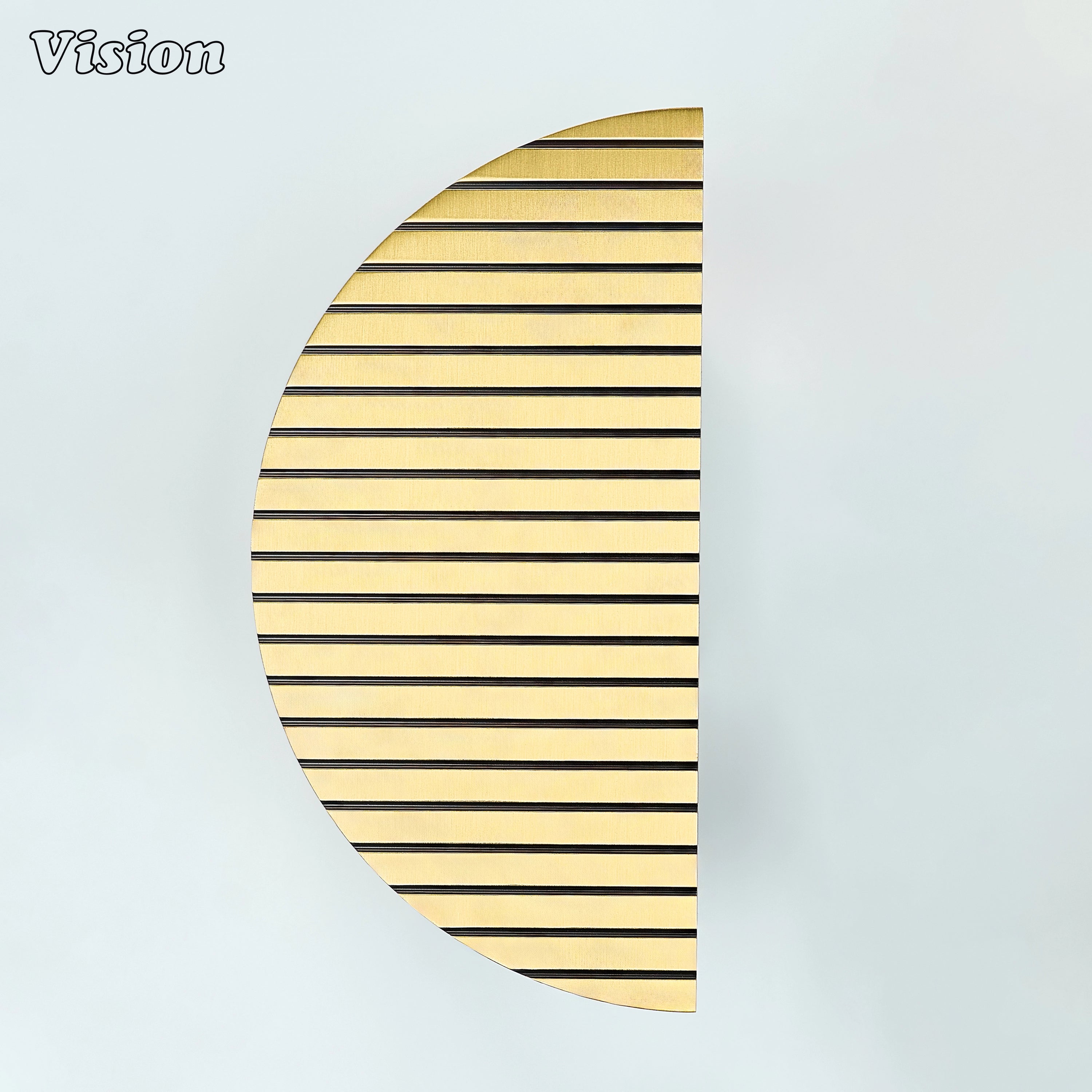 Linear half moon brass door handle in Antique Bronze finish for entry doors