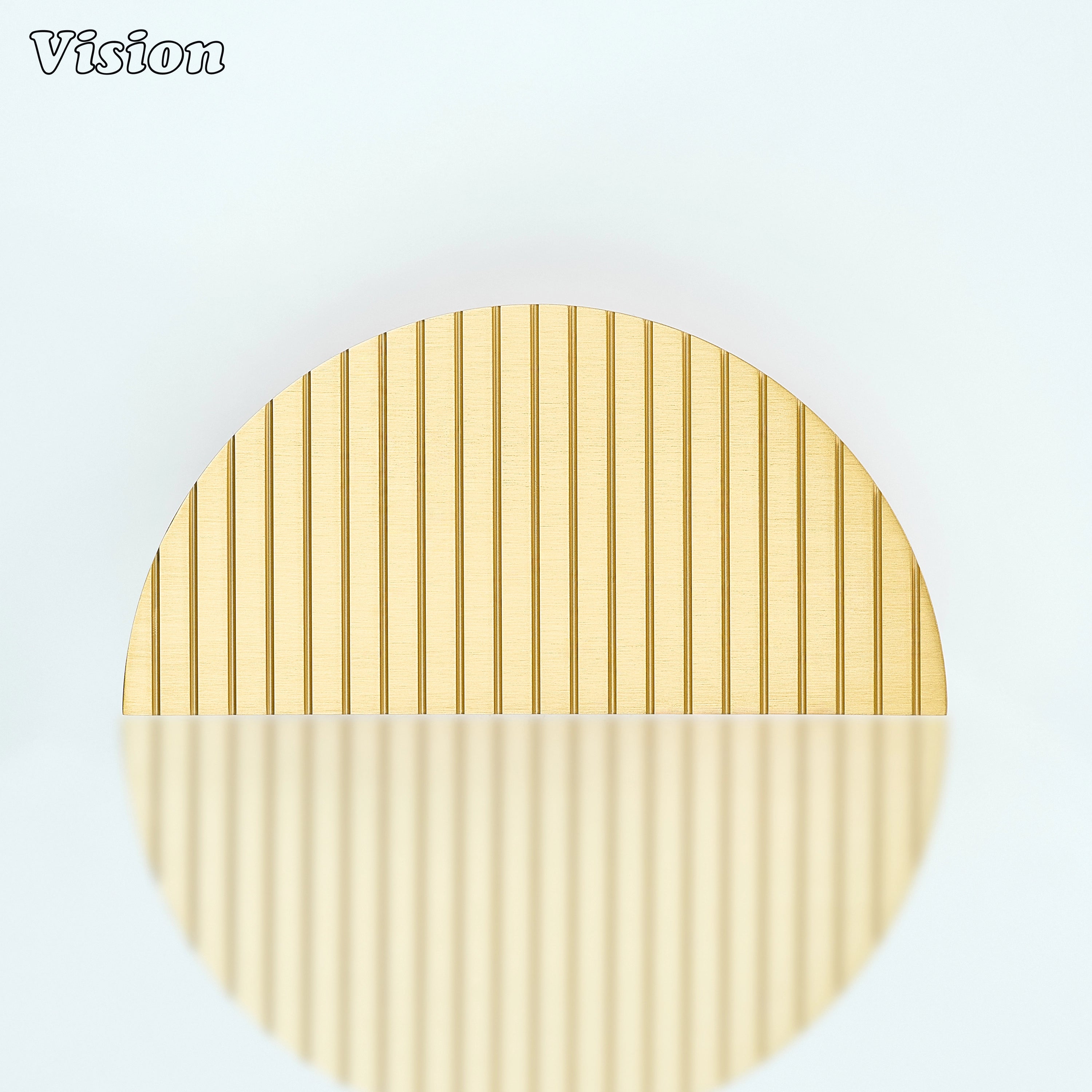 Solid brass half moon door handle in Gold finish for architectural interior spaces