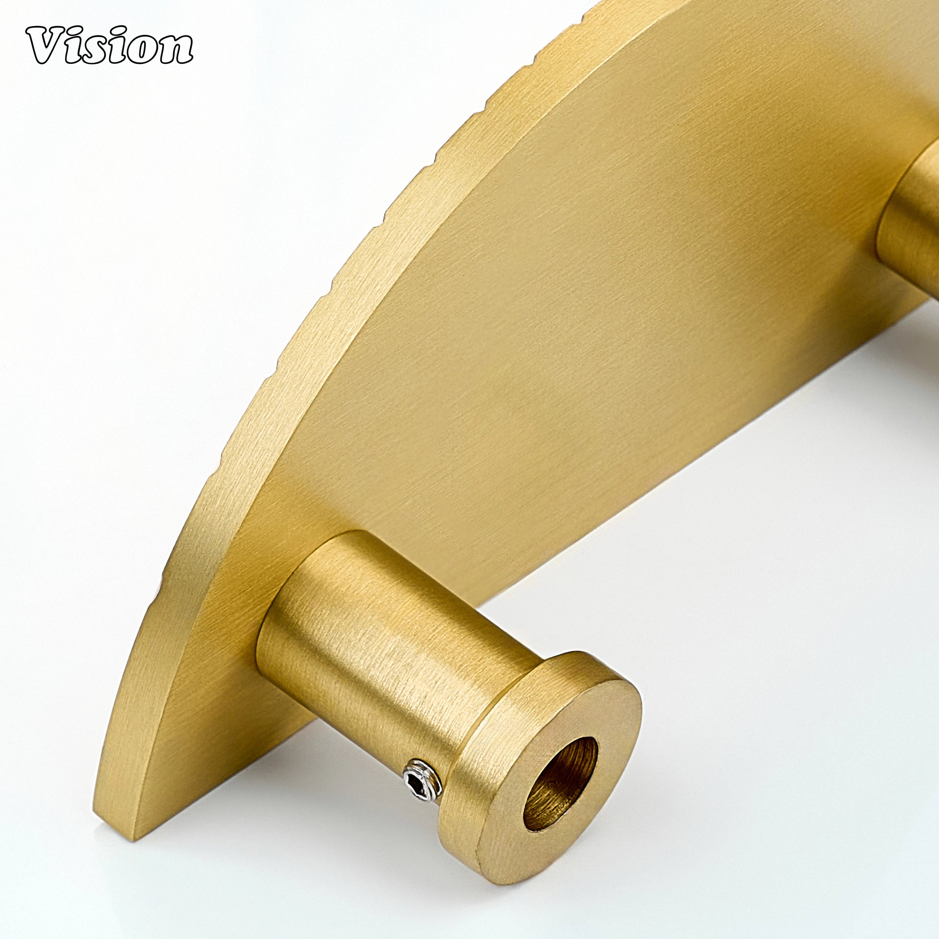 Gold half moon split door handle designed for main doors and passage doors