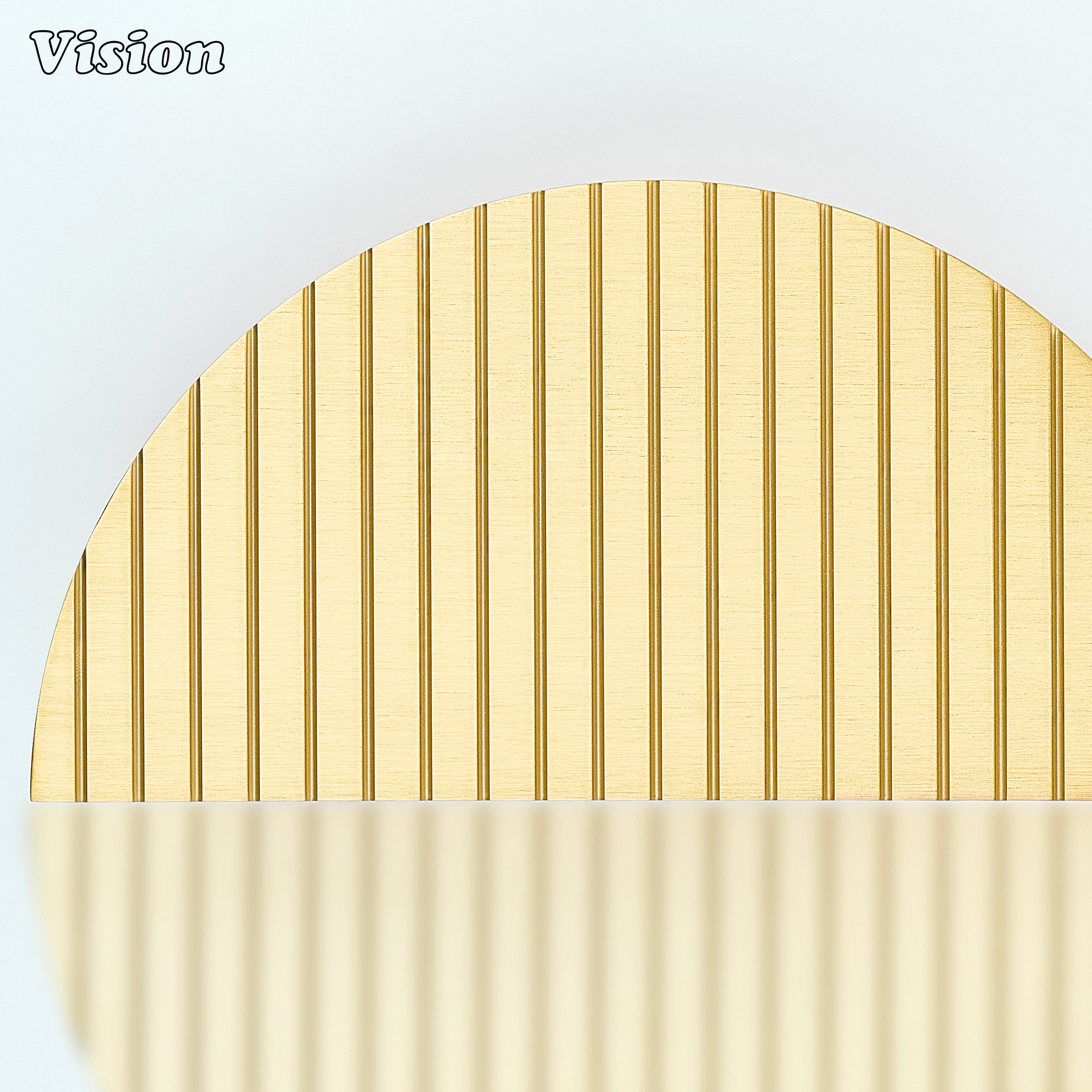 Modern half moon brass door handle in Gold finish for minimalist interior doors