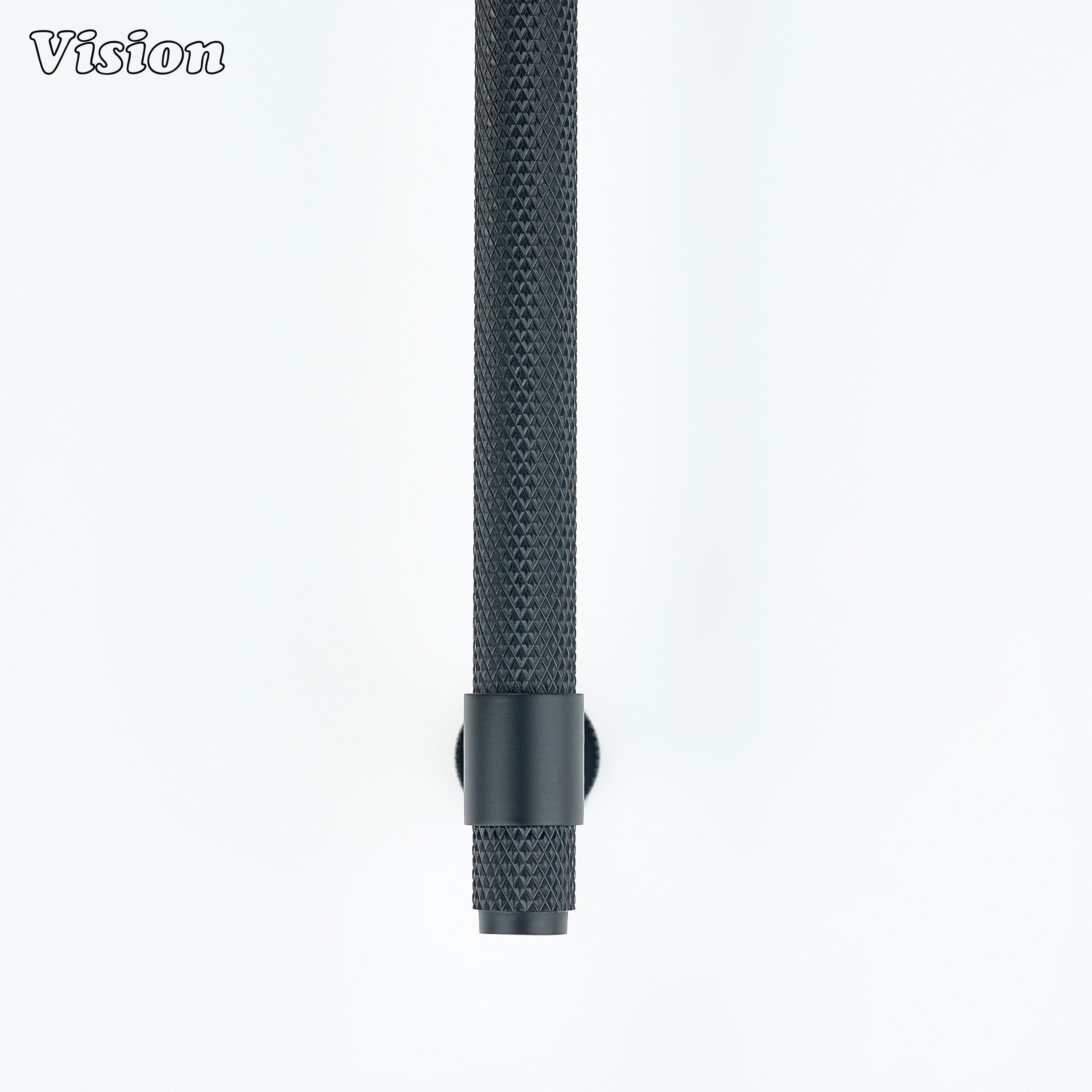 Black knurled cabinet handle with cylindrical form for furniture