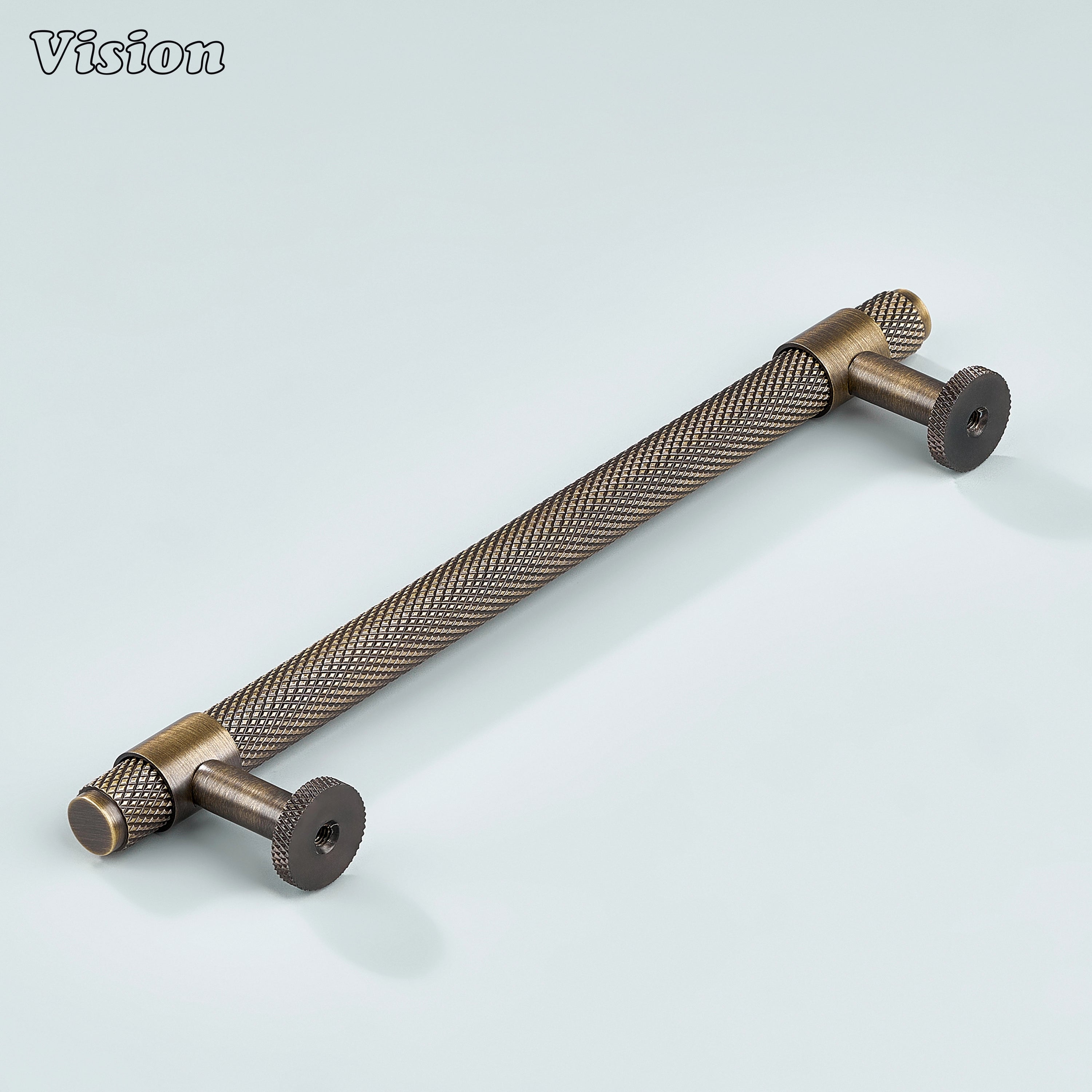 Modern antique bronze Azure knurled ringed handle used for cupboards.