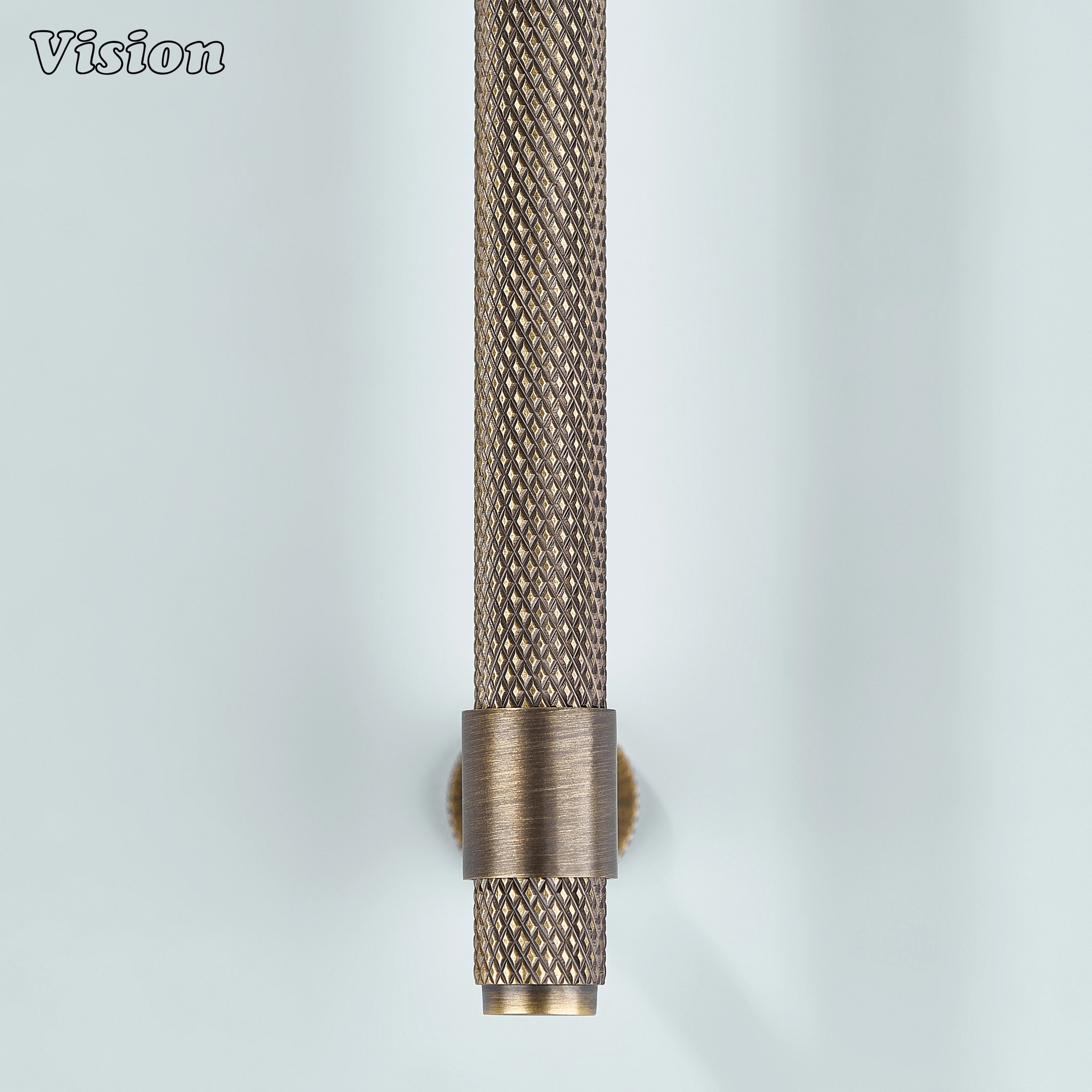 Modern antique bronze Azure knurled ringed handle used for furniture drawers.