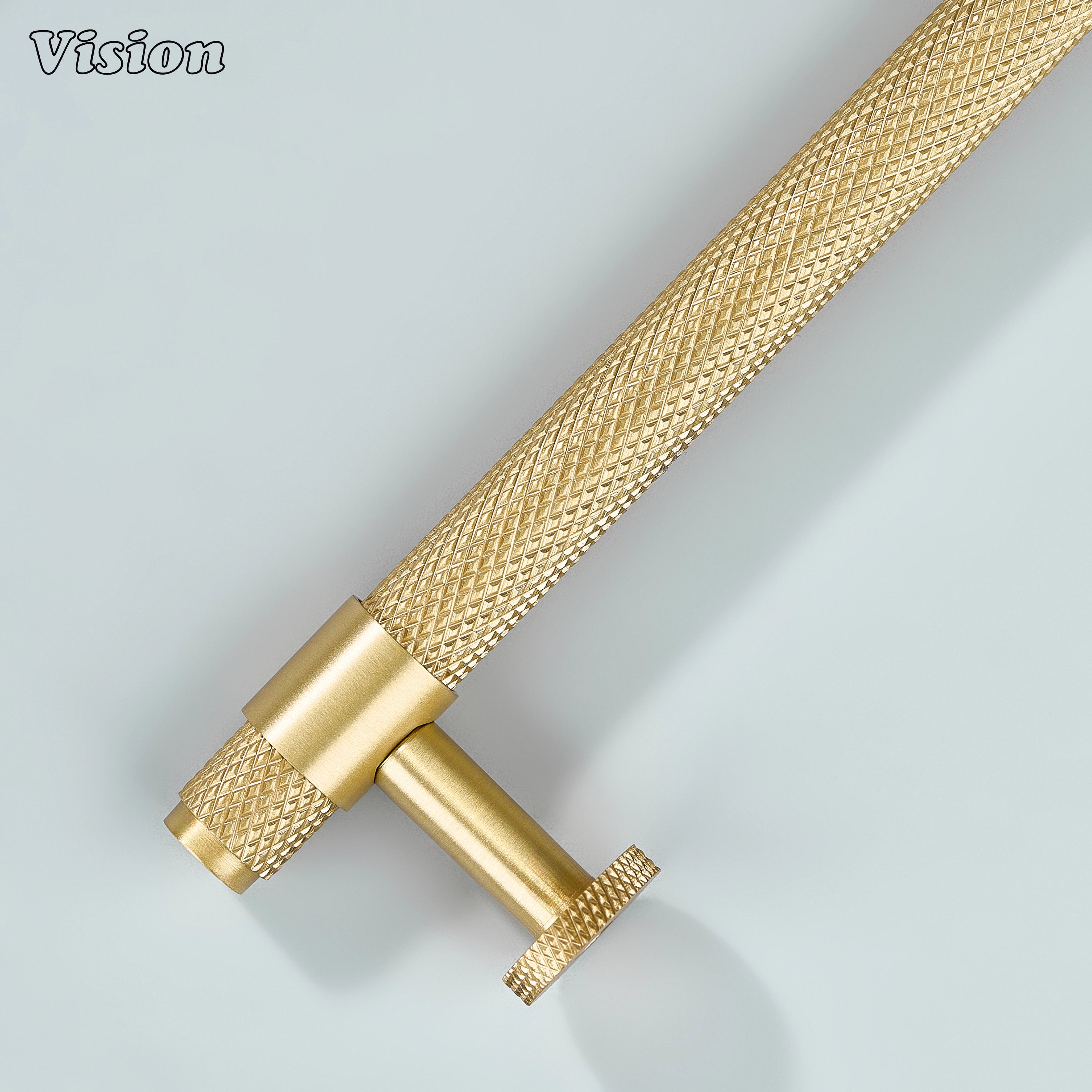 Modern gold Azure knurled ringed handle used for furniture drawers