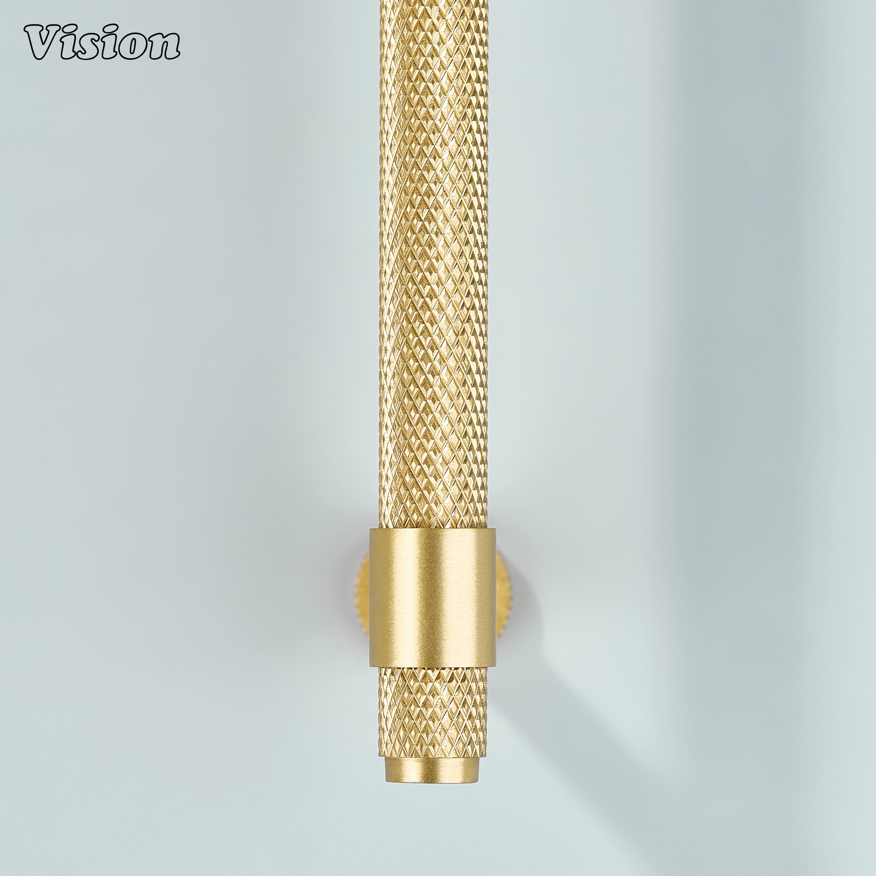 Modern gold Azure knurled ringed handle used for vanity drawers