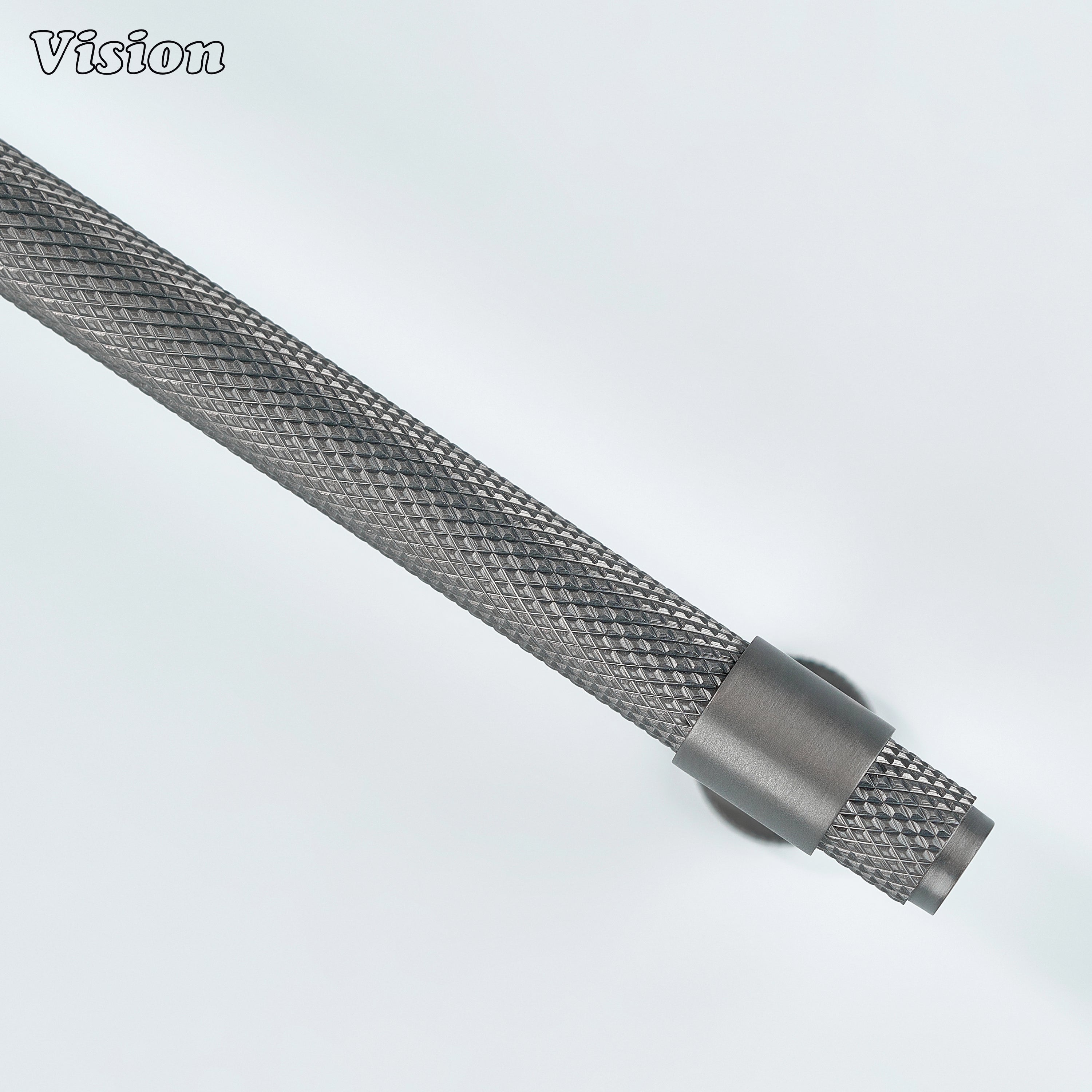 Modern gunmetal Azure knurled ringed handle used for vanity drawers