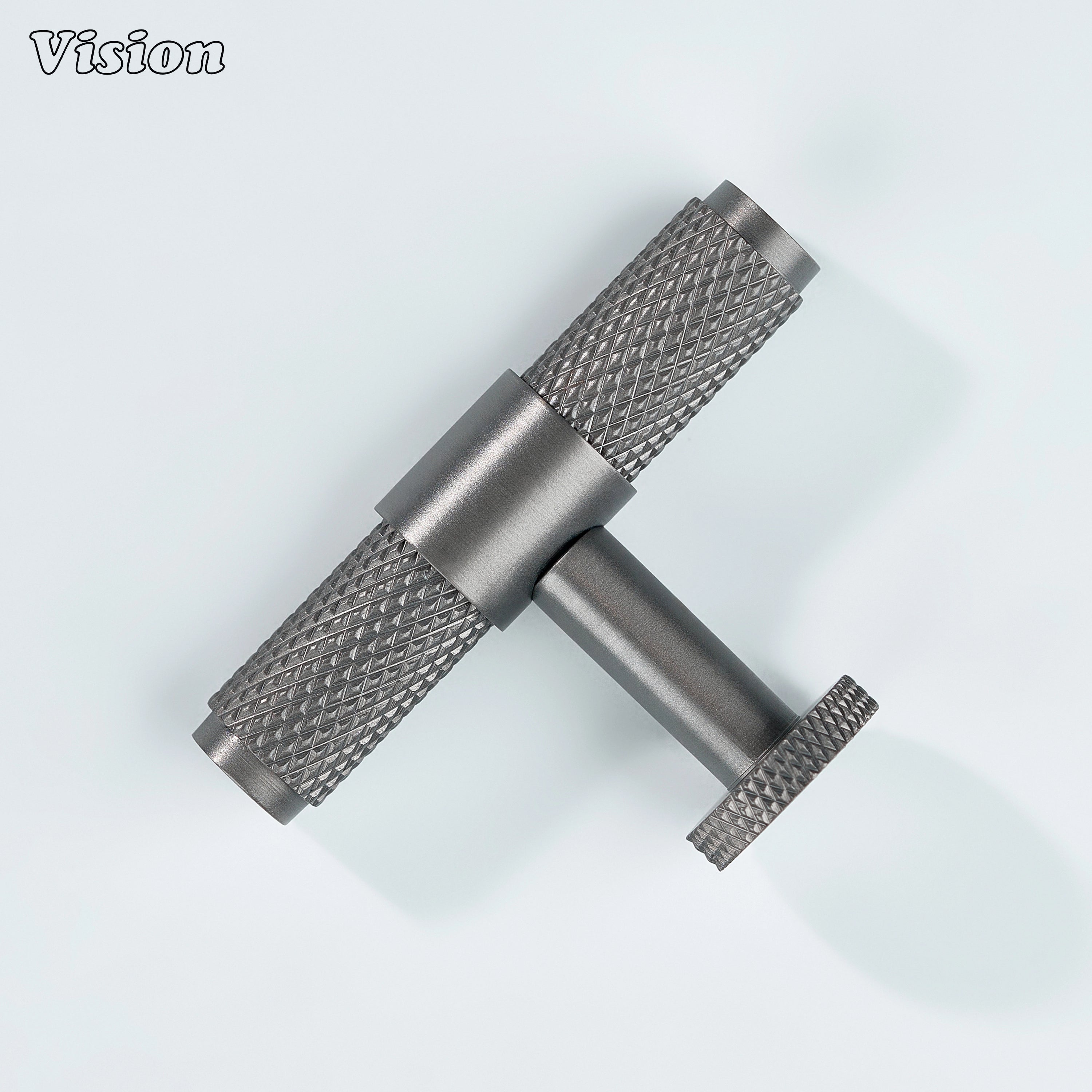 Gunmetal linear knurled T-knob for dresser drawers