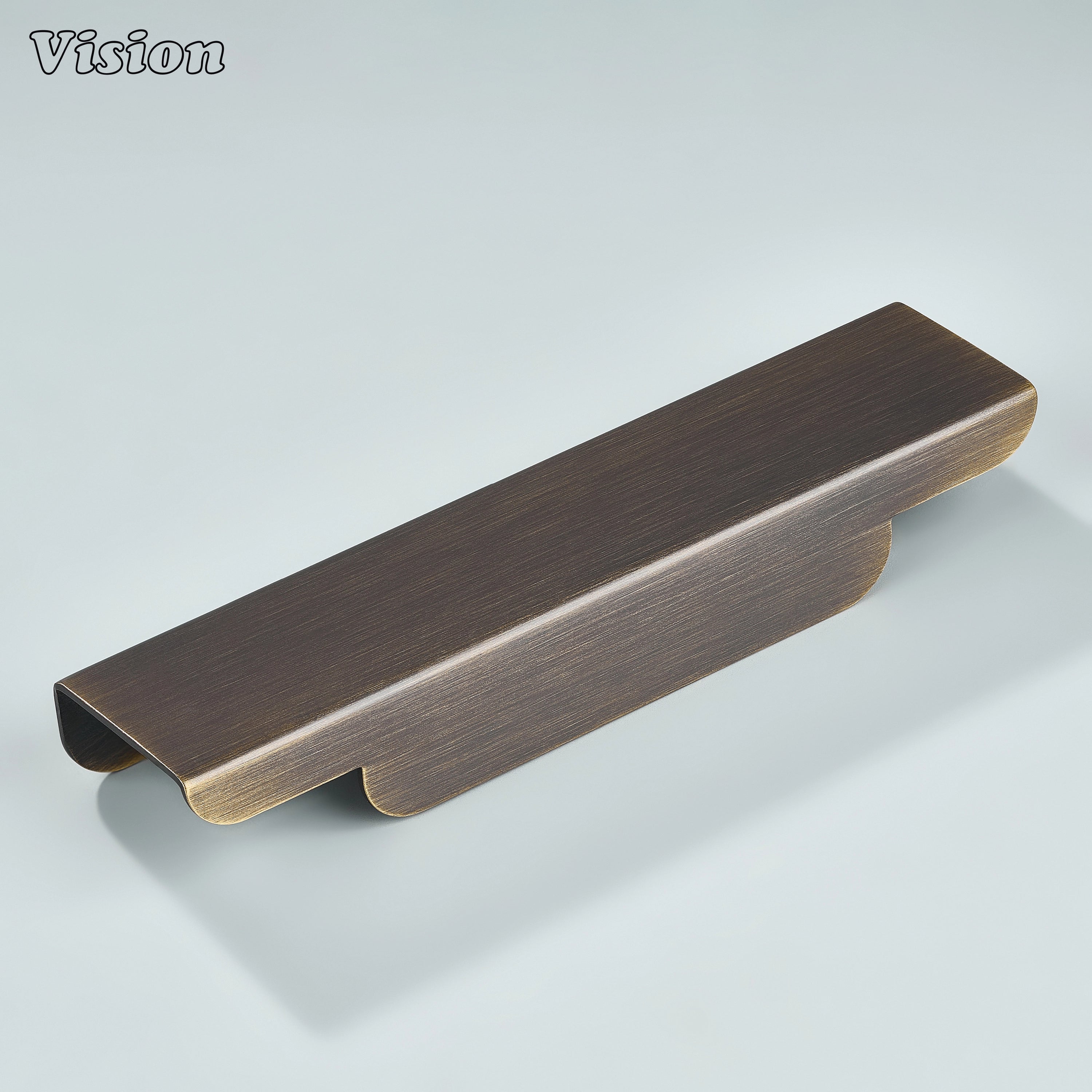 Antique Bronze cabinet handle plain profile lip pull for wardrobe doors