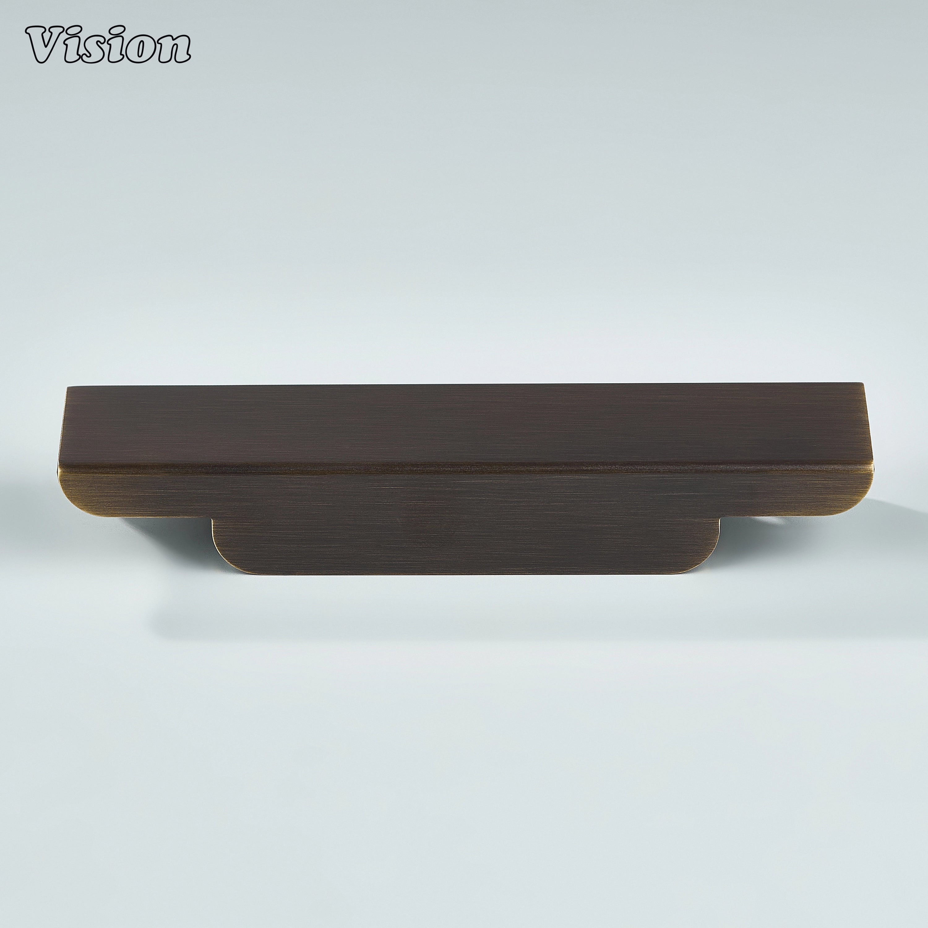 Antique Bronze cabinet handle sleek edge pull for drawer fronts and furniture